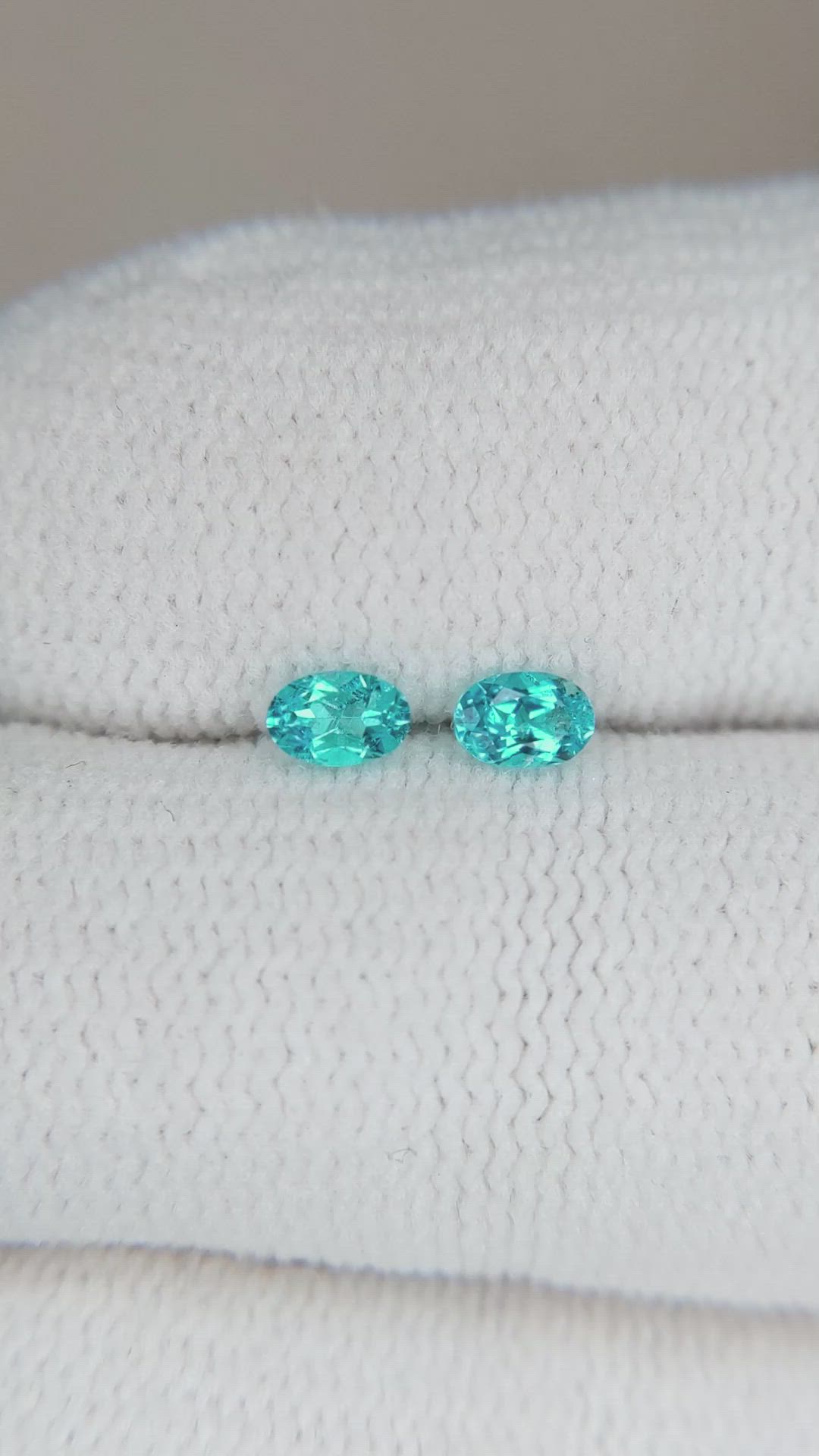 0.23 Ct.Tw.Total Carat Weight Paraiba Tourmaline Pair from Brazil Size Video