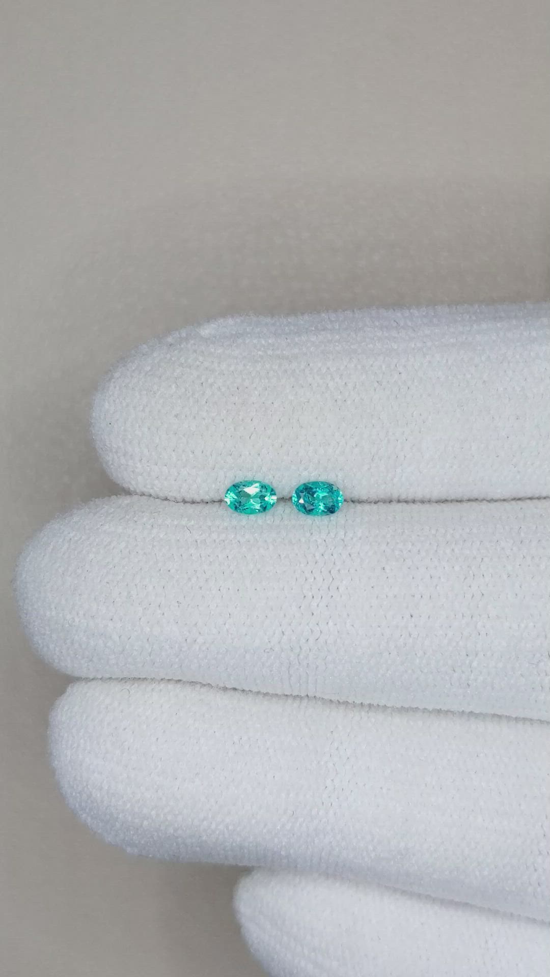 0.23 Ct.Tw.Total Carat Weight Paraiba Tourmaline Pair from Brazil Size Video