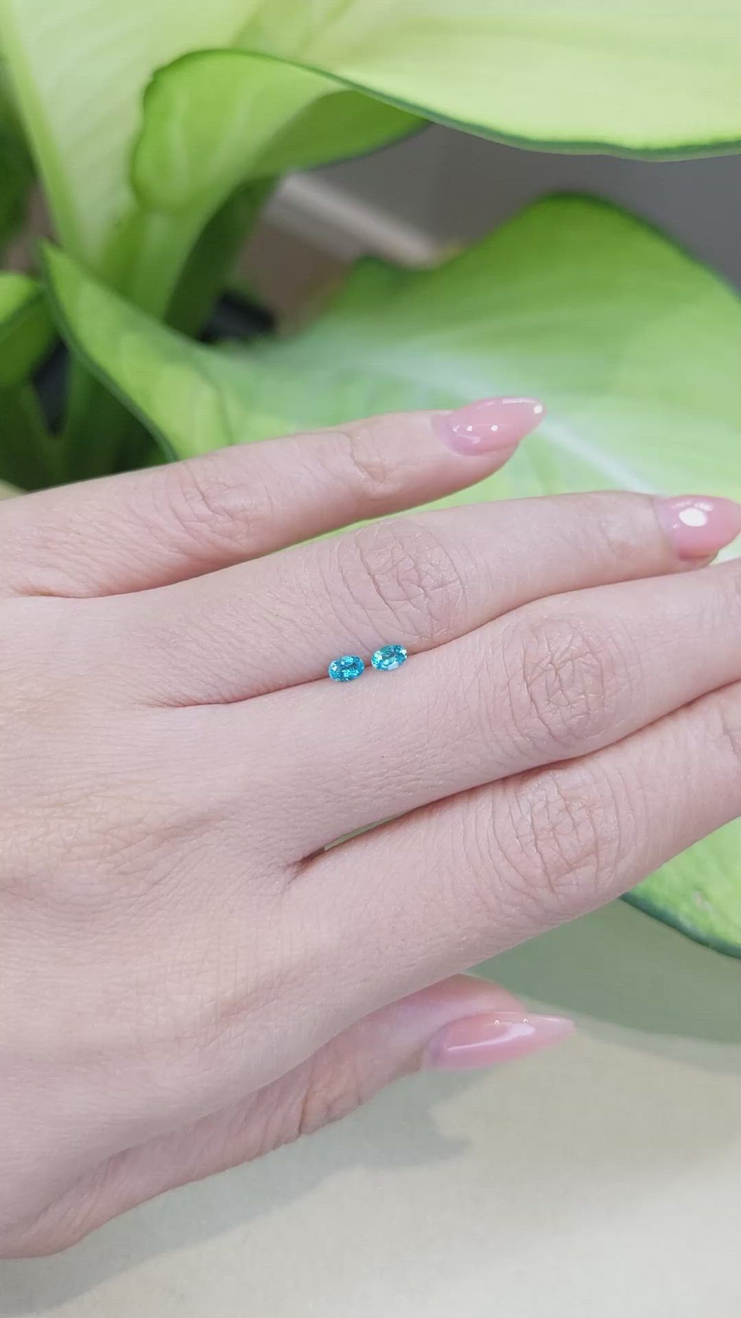 0.23 Ct.Tw.Total Carat Weight Paraiba Tourmaline Pair from Brazil Size Video