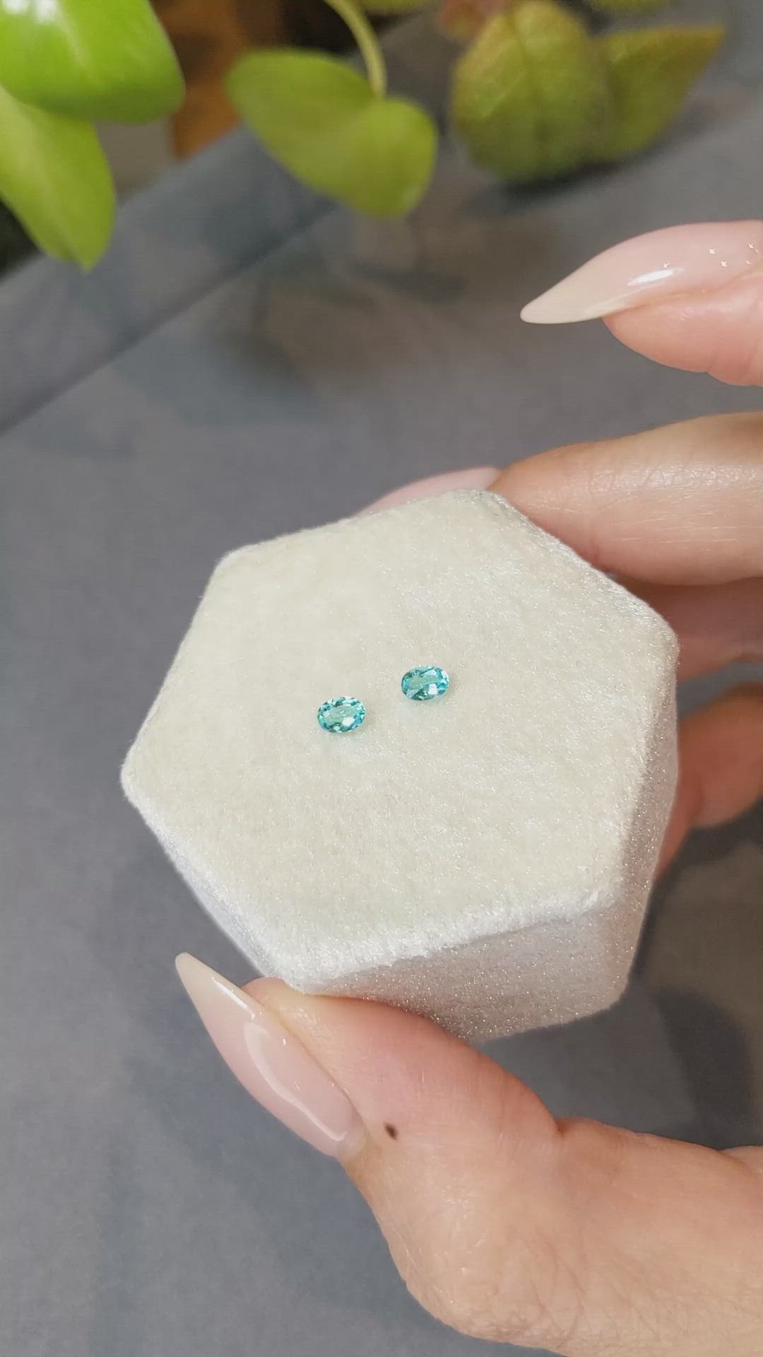 0.27 Ct.Tw.Total Carat Weight Paraiba Tourmaline Pair from Brazil Size Video