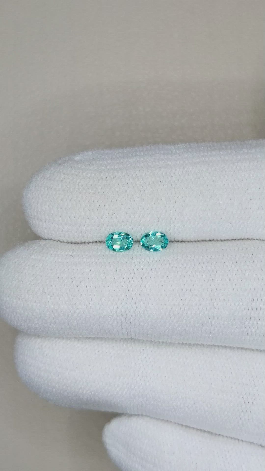 0.27 Ct.Tw.Total Carat Weight Paraiba Tourmaline Pair from Brazil Size Video