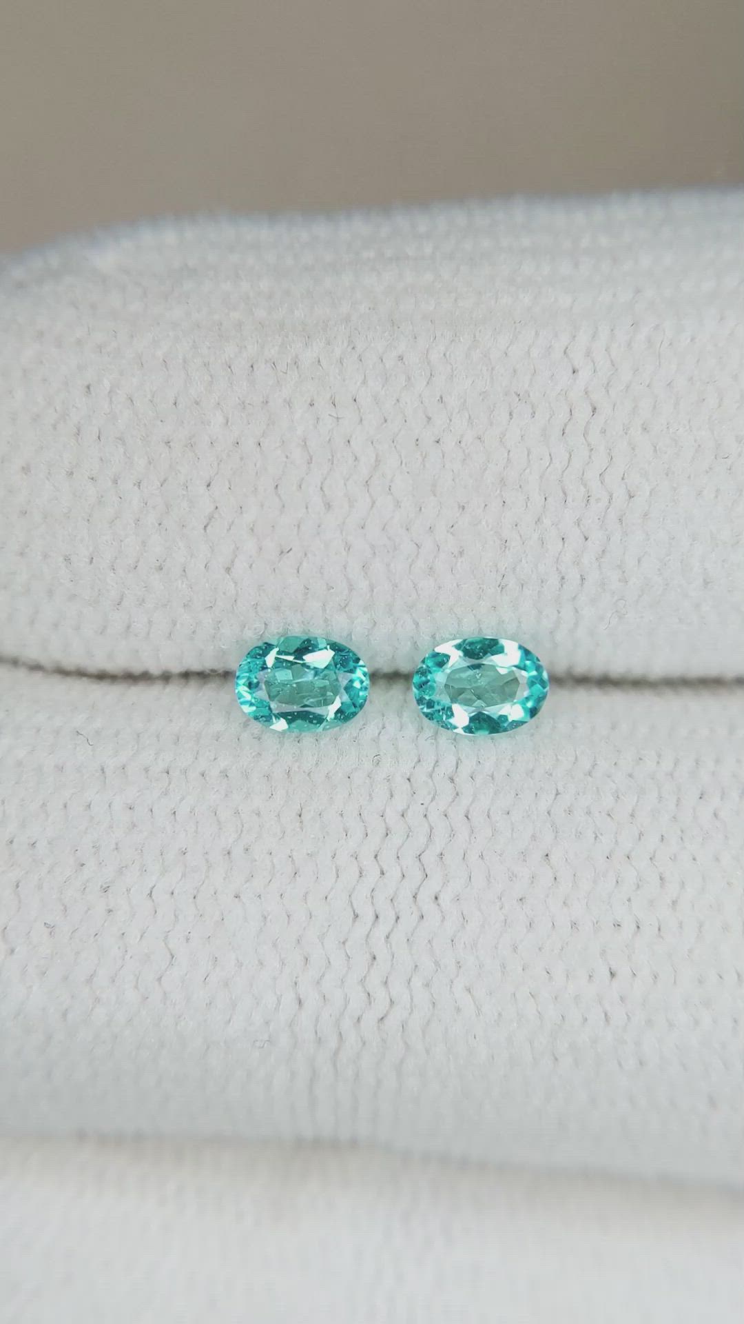 0.27 Ct.Tw.Total Carat Weight Paraiba Tourmaline Pair from Brazil Size Video