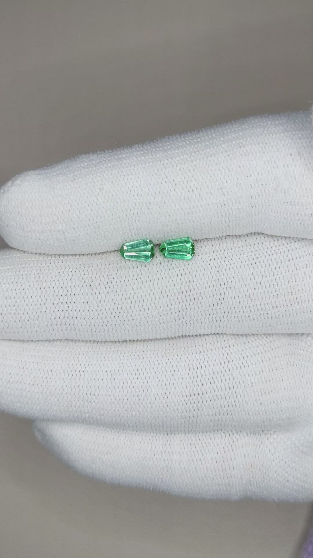 0.80 Ct.Tw.Total Carat Weight Tourmaline Pair from Brazil Size Video