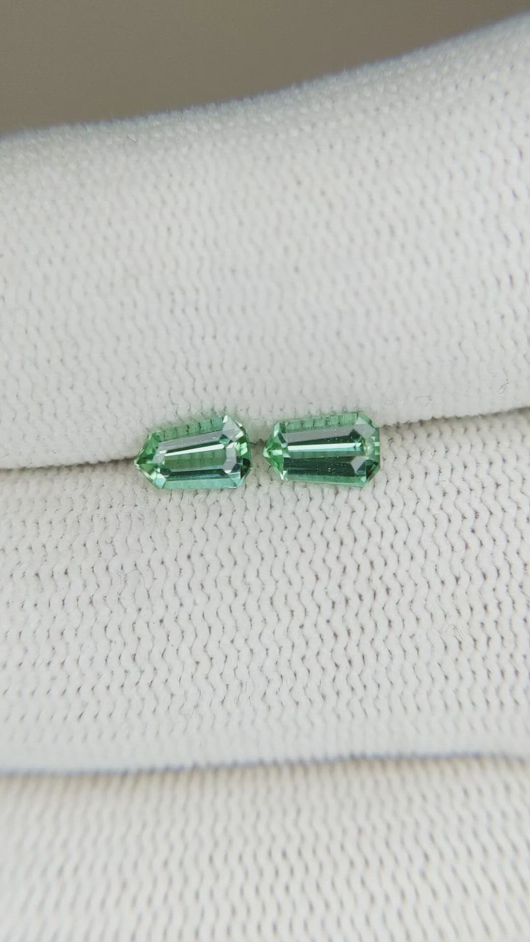 0.88 Ct.Tw.Total Carat Weight Tourmaline Pair from Brazil Size Video