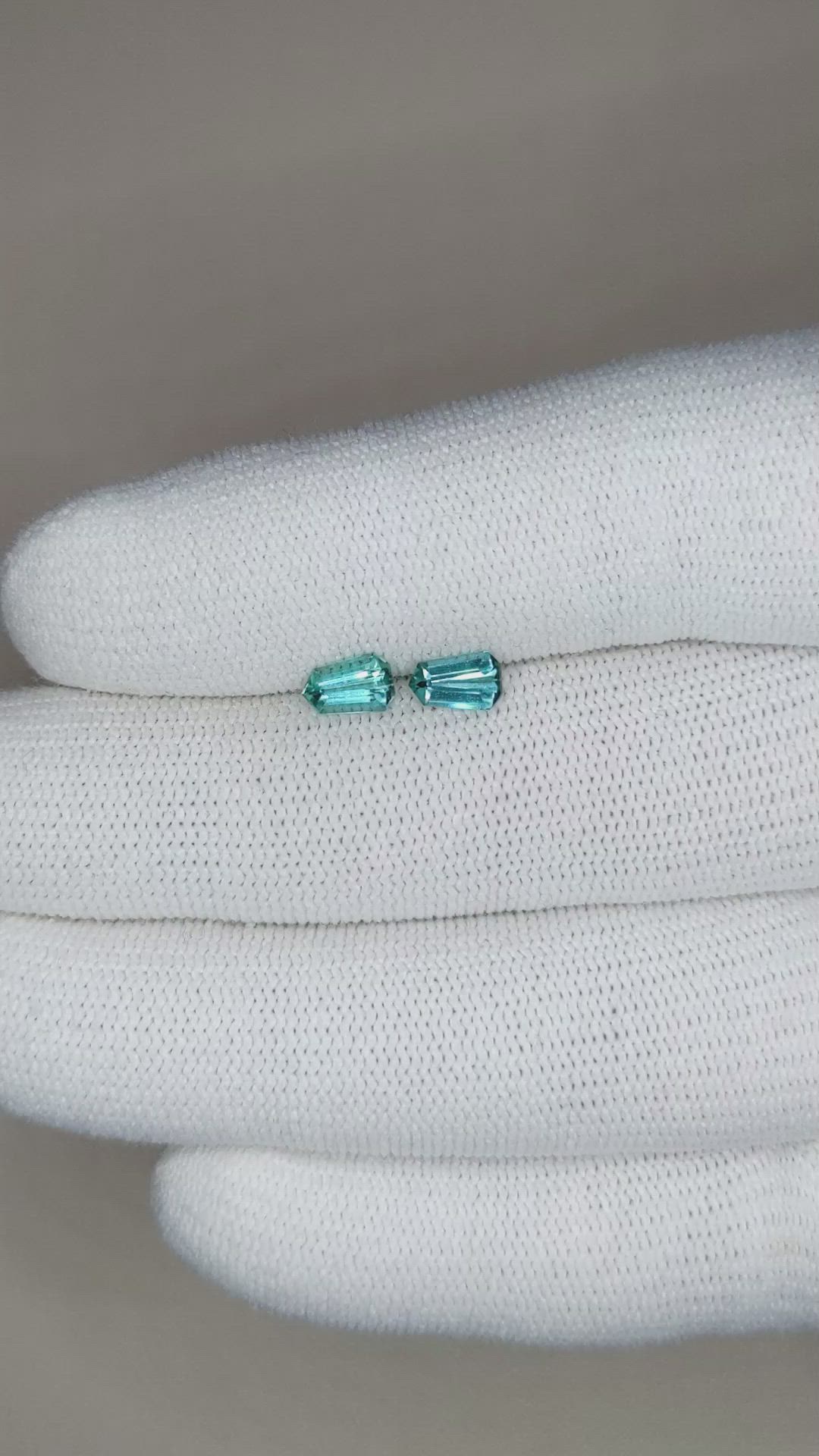 0.94 Ct.Tw.Total Carat Weight Tourmaline Pair from Brazil Size Video