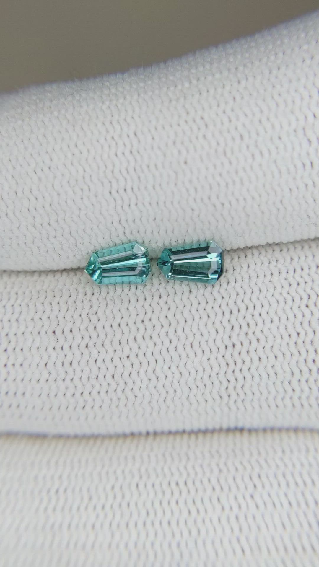 0.94 Ct.Tw.Total Carat Weight Tourmaline Pair from Brazil Size Video