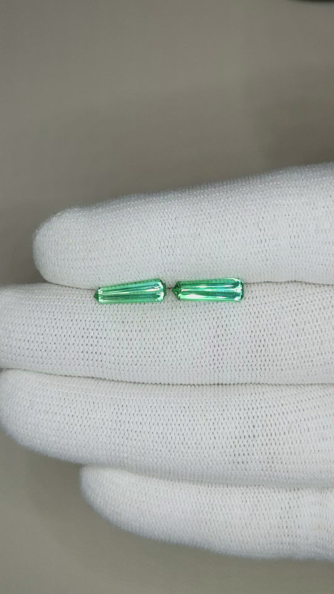 2.10 Ct.Tw.Total Carat Weight Tourmaline Pair from Brazil Size Video