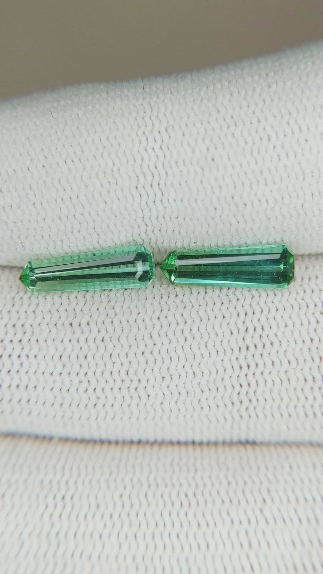 2.10 Ct.Tw.Total Carat Weight Tourmaline Pair from Brazil Size Video
