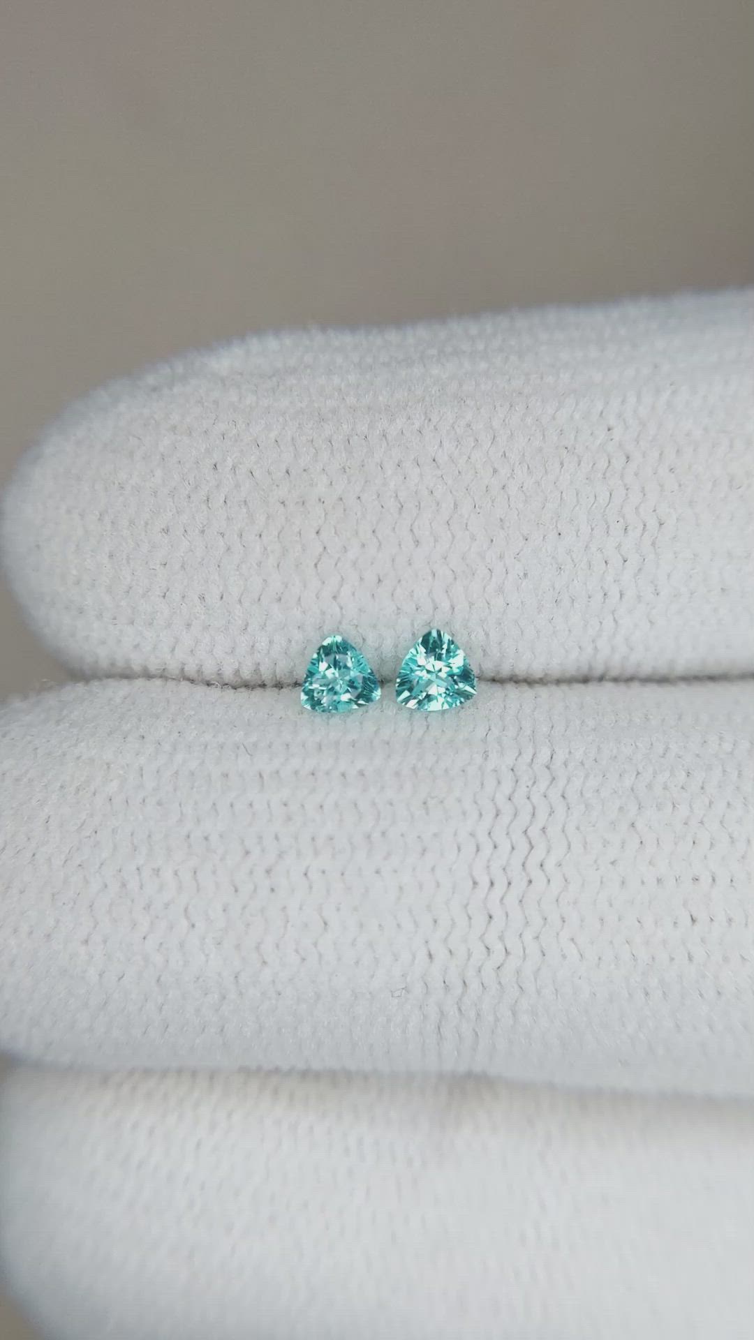 0.18 Ct.Tw.Total Carat Weight Paraiba Tourmaline Pair from Brazil Size Video