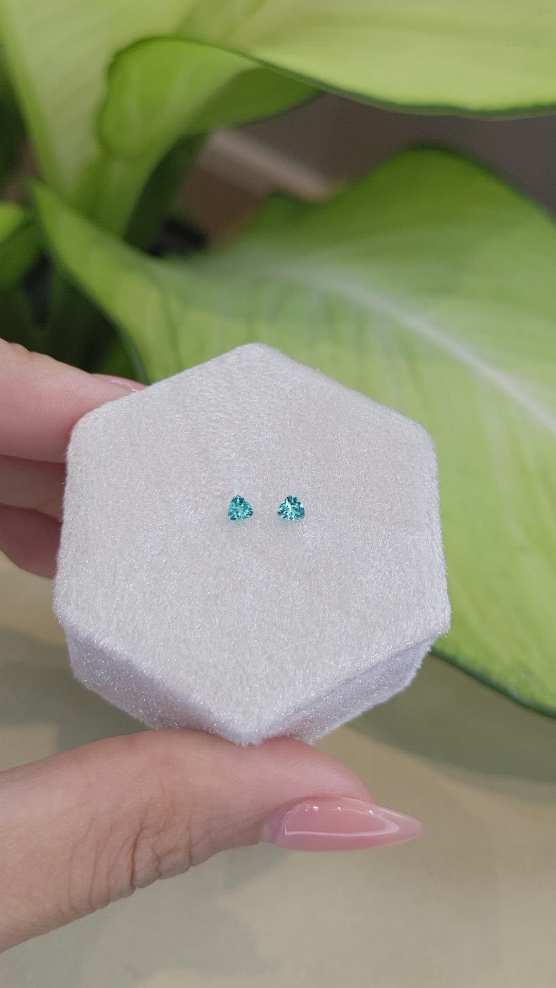 0.18 Ct.Tw.Total Carat Weight Paraiba Tourmaline Pair from Brazil Size Video