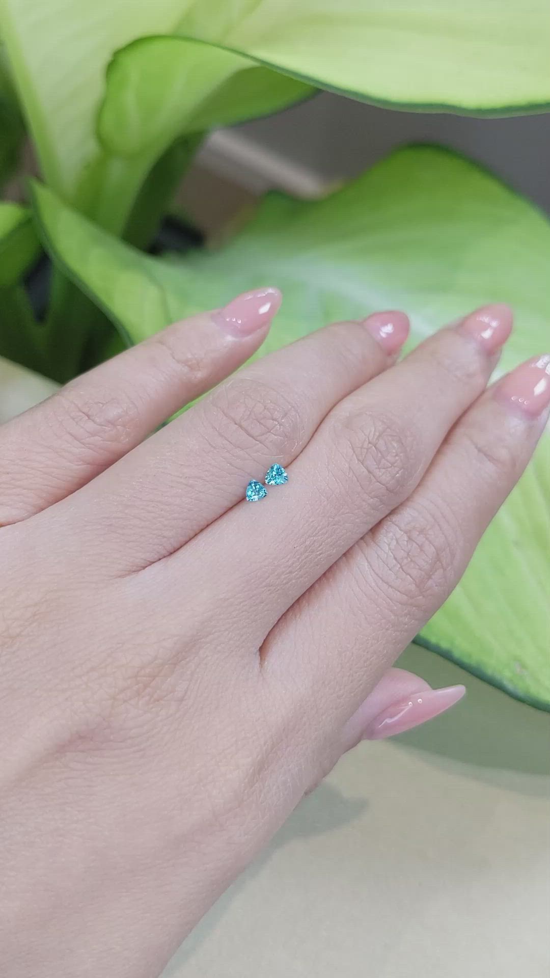 0.18 Ct.Tw.Total Carat Weight Paraiba Tourmaline Pair from Brazil Size Video