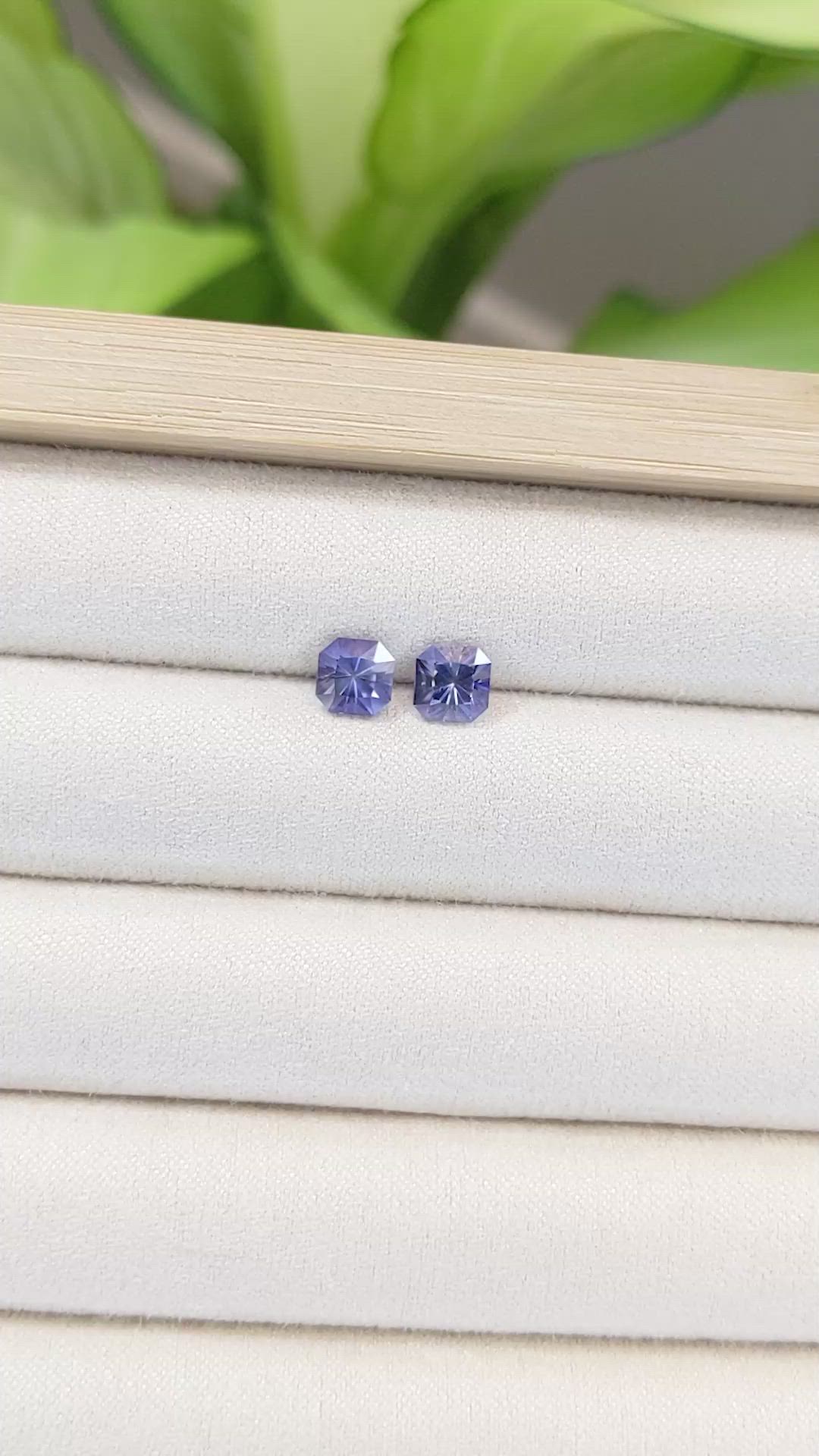 1.40 Ct.Tw.Total Carat Weight Iolite Pair from Madagascar Size Video