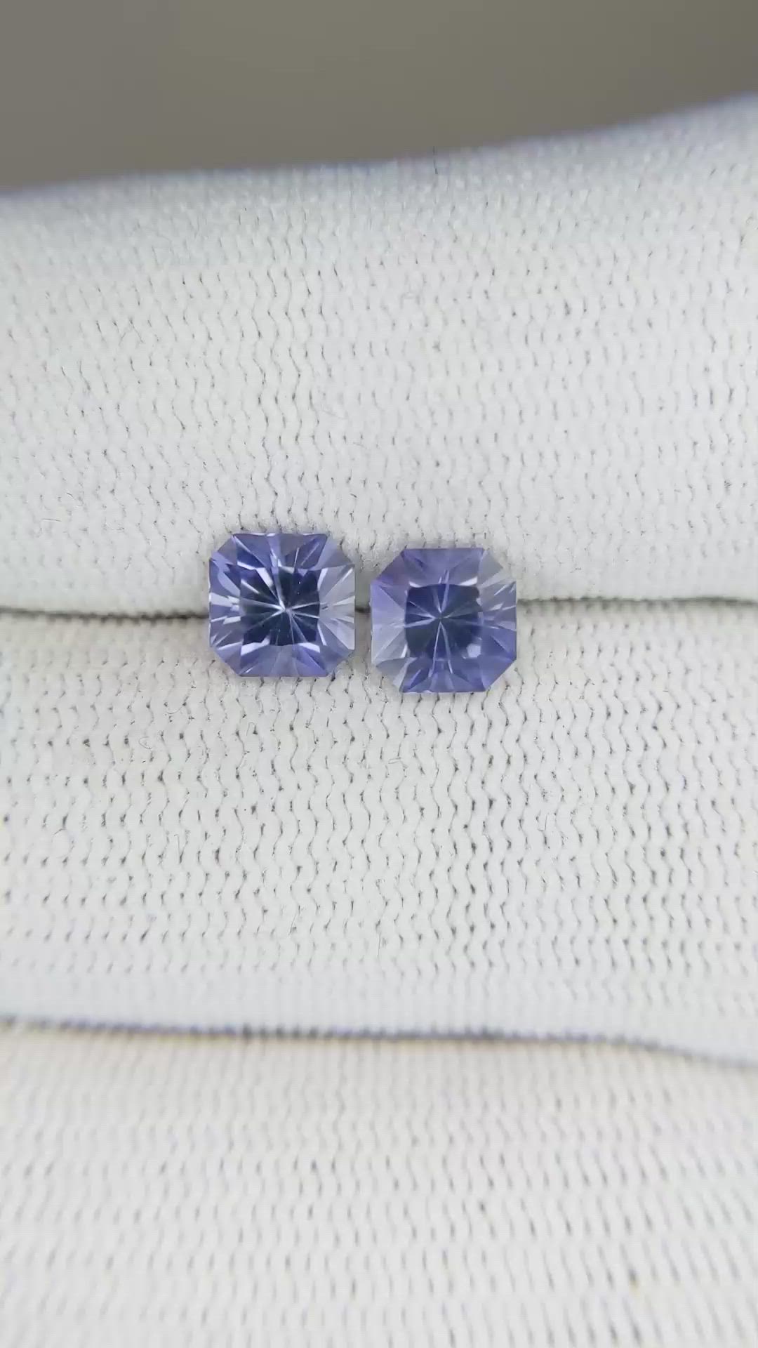 1.40 Ct.Tw.Total Carat Weight Iolite Pair from Madagascar Size Video