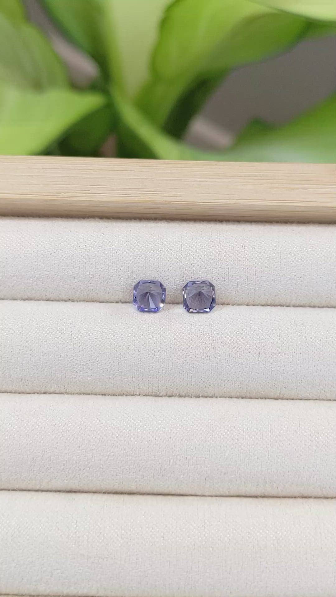 1.40 Ct.Tw.Total Carat Weight Iolite Pair from Madagascar Size Video
