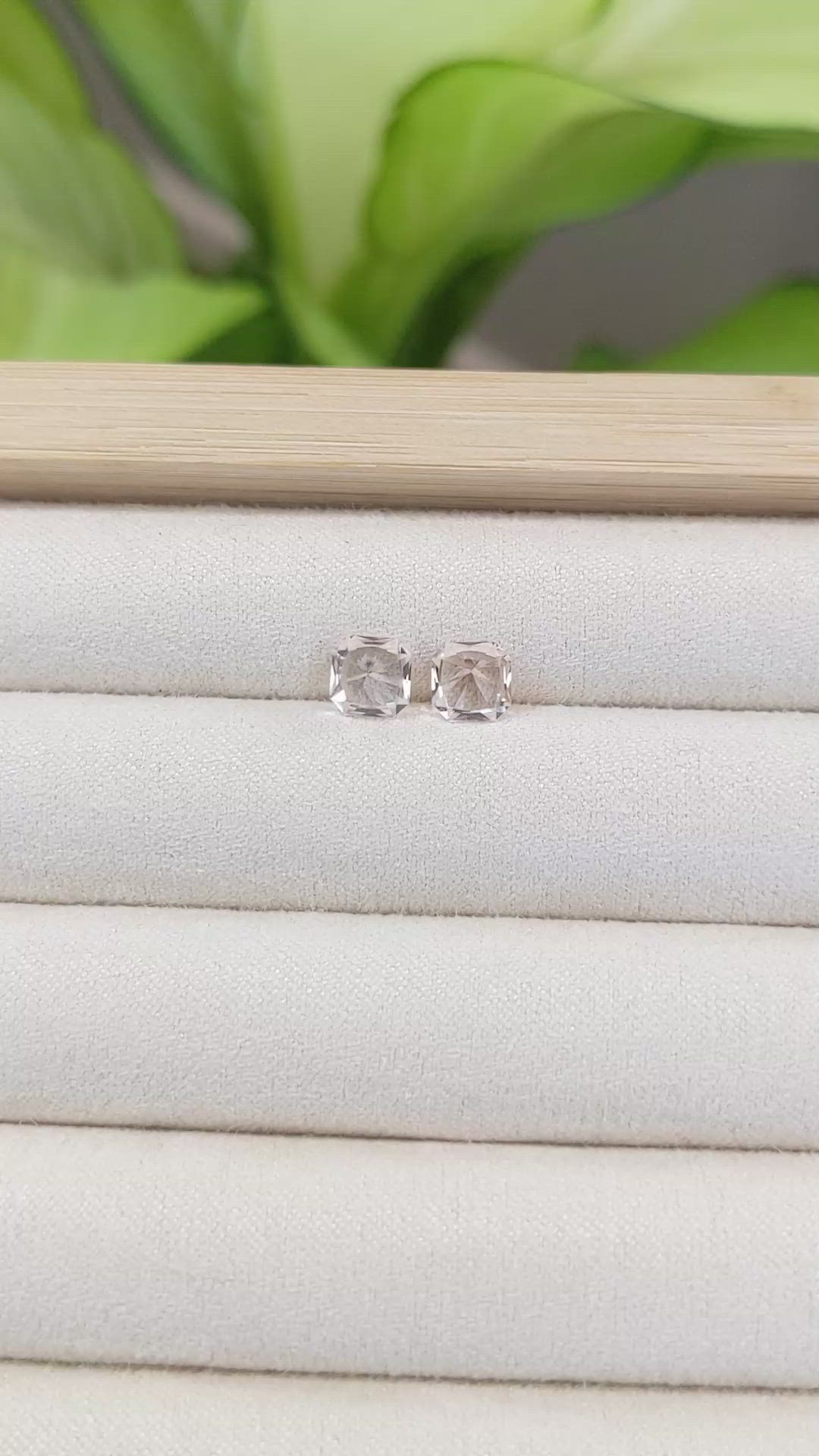 1.63 Ct.Tw.Total Carat Weight Morganite Pair from Brazil Size Video