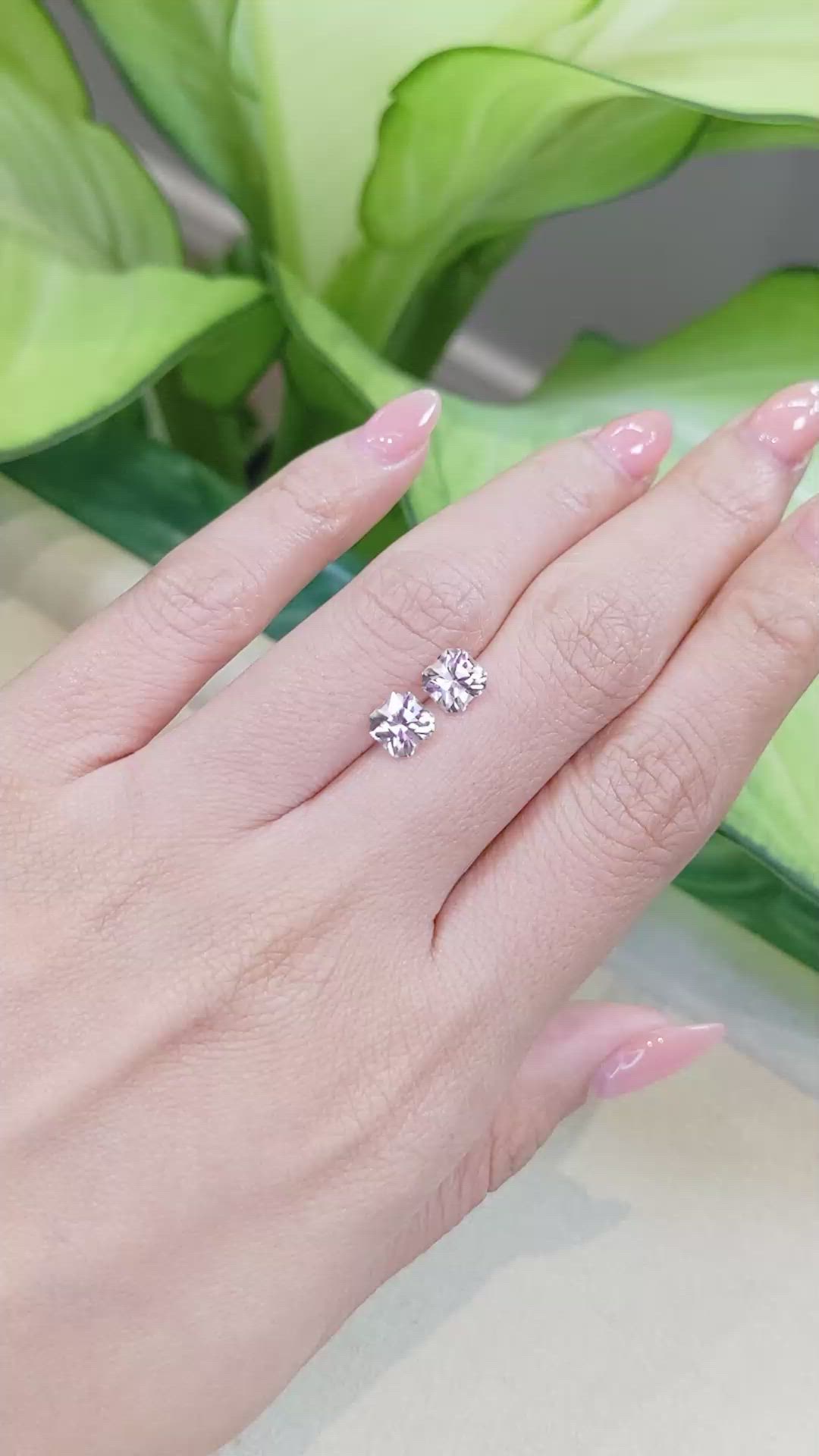 1.63 Ct.Tw.Total Carat Weight Morganite Pair from Brazil Size Video