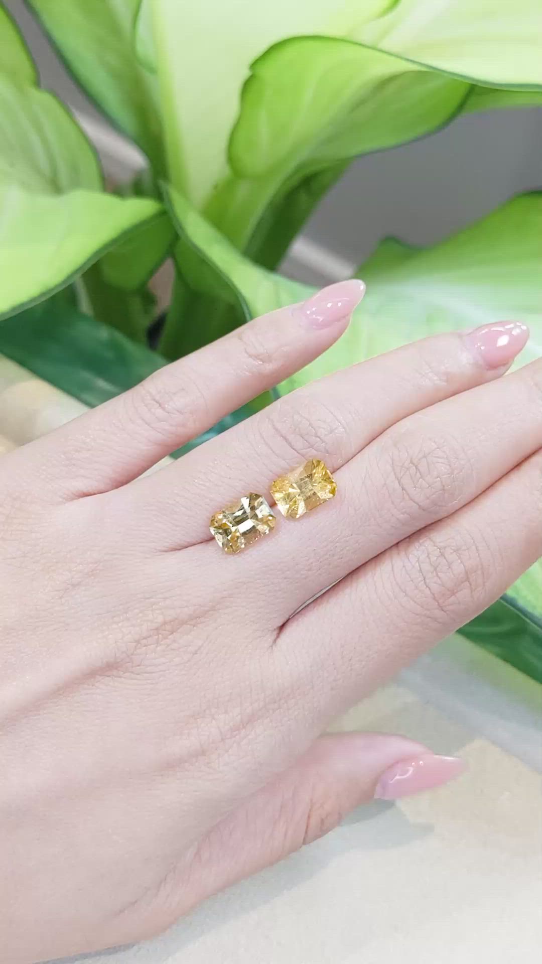 4.39 Ct.Tw.Total Carat Weight Beryl Pair Size Video