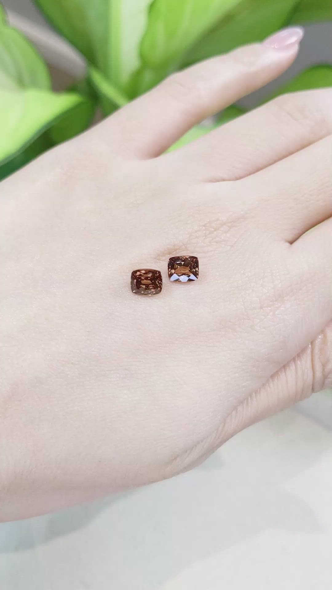 2.40 Ct.Tw.Total Carat Weight Garnet Pair from Madagascar Size Video