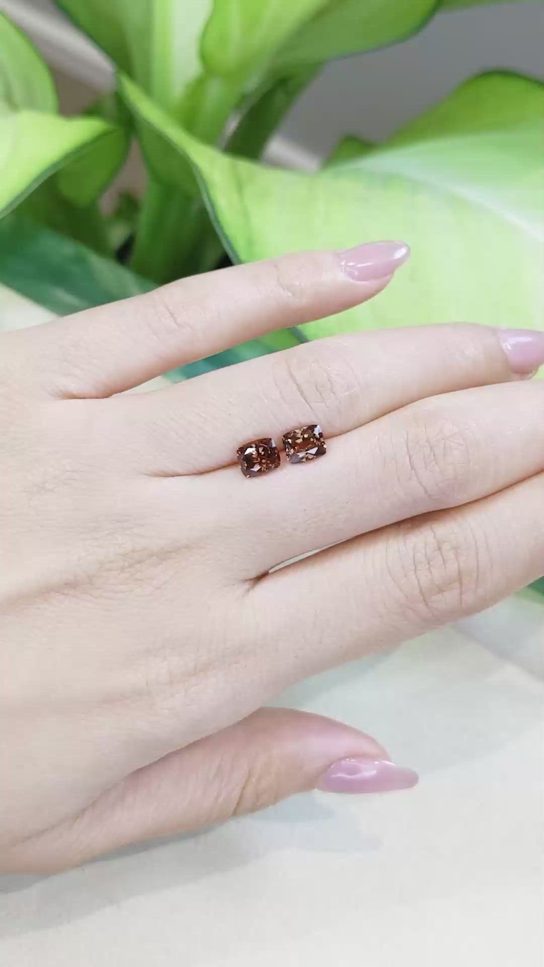 2.40 Ct.Tw.Total Carat Weight Garnet Pair from Madagascar Size Video