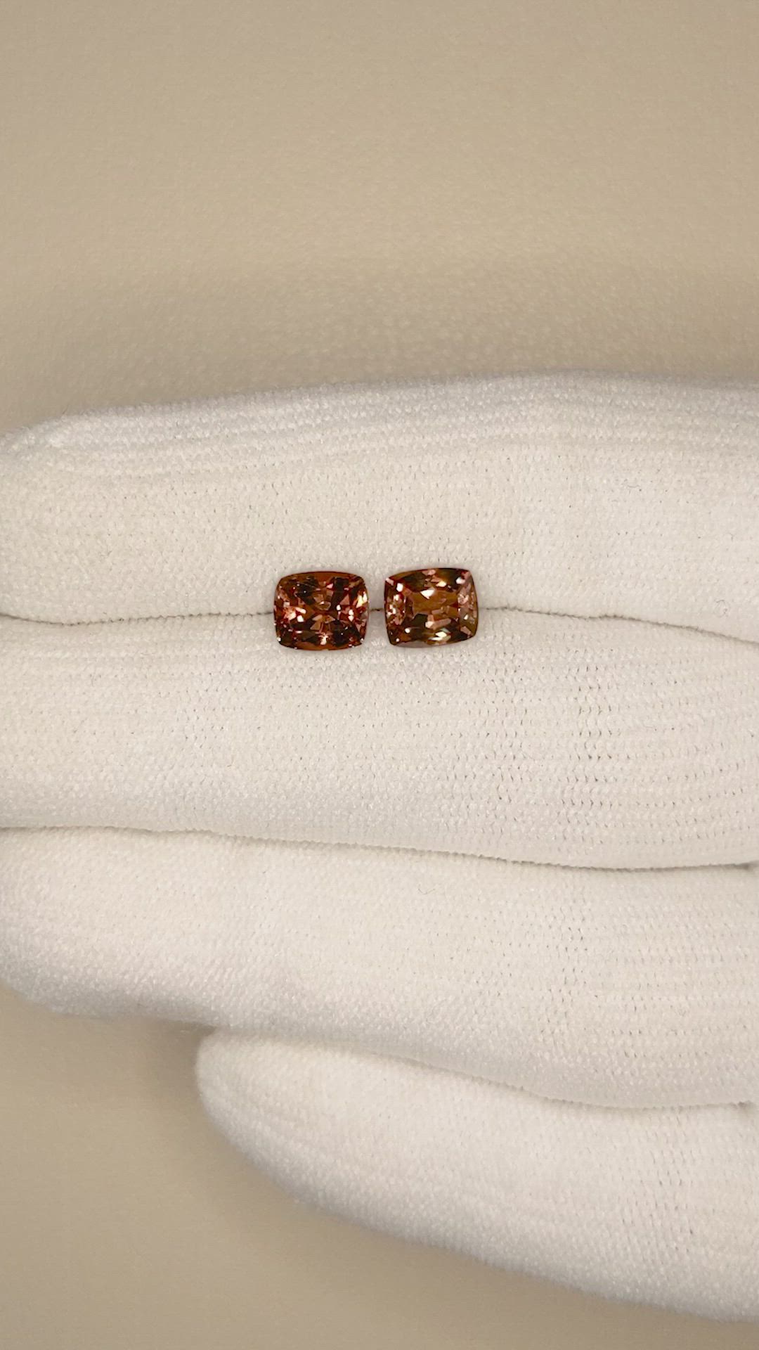 2.40 Ct.Tw.Total Carat Weight Garnet Pair from Madagascar Size Video