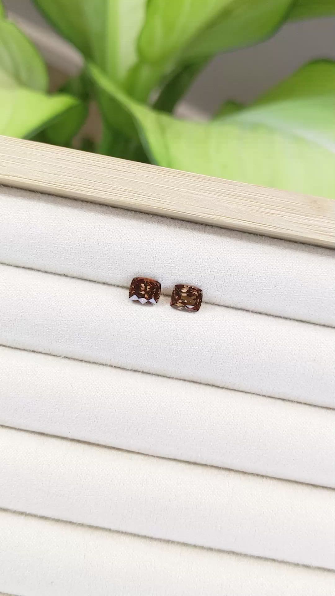 2.40 Ct.Tw.Total Carat Weight Garnet Pair from Madagascar Size Video