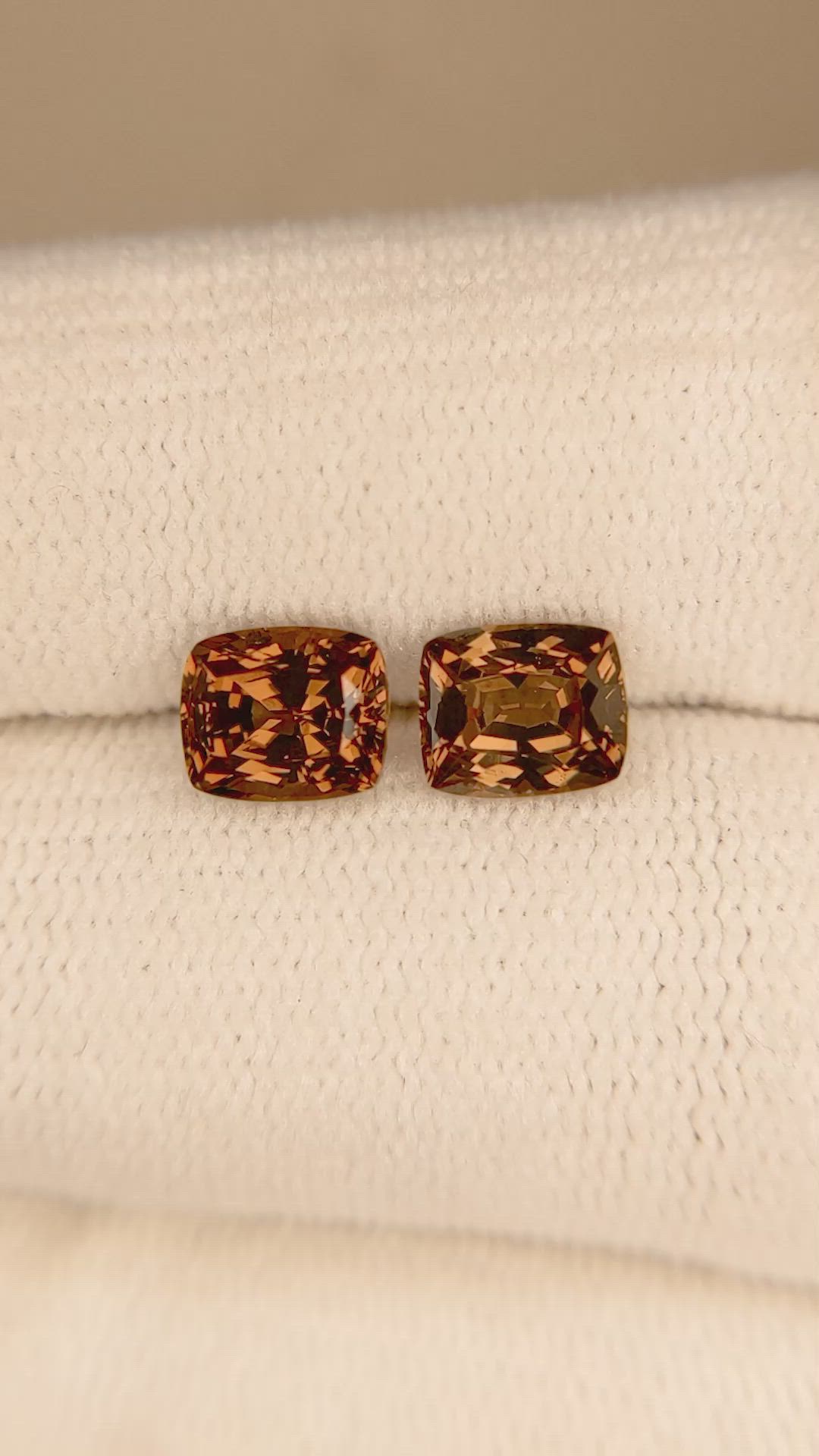 2.40 Ct.Tw.Total Carat Weight Garnet Pair from Madagascar Size Video