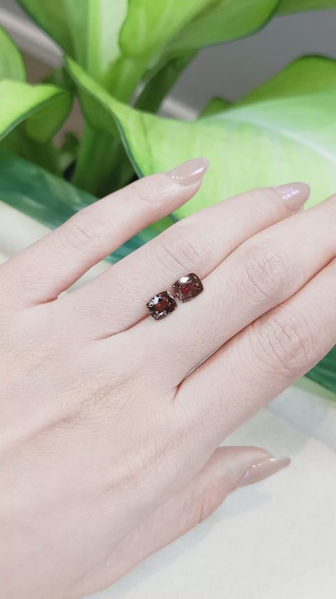 2.34 Ct.Tw.Total Carat Weight Garnet Pair from Madagascar Size Video