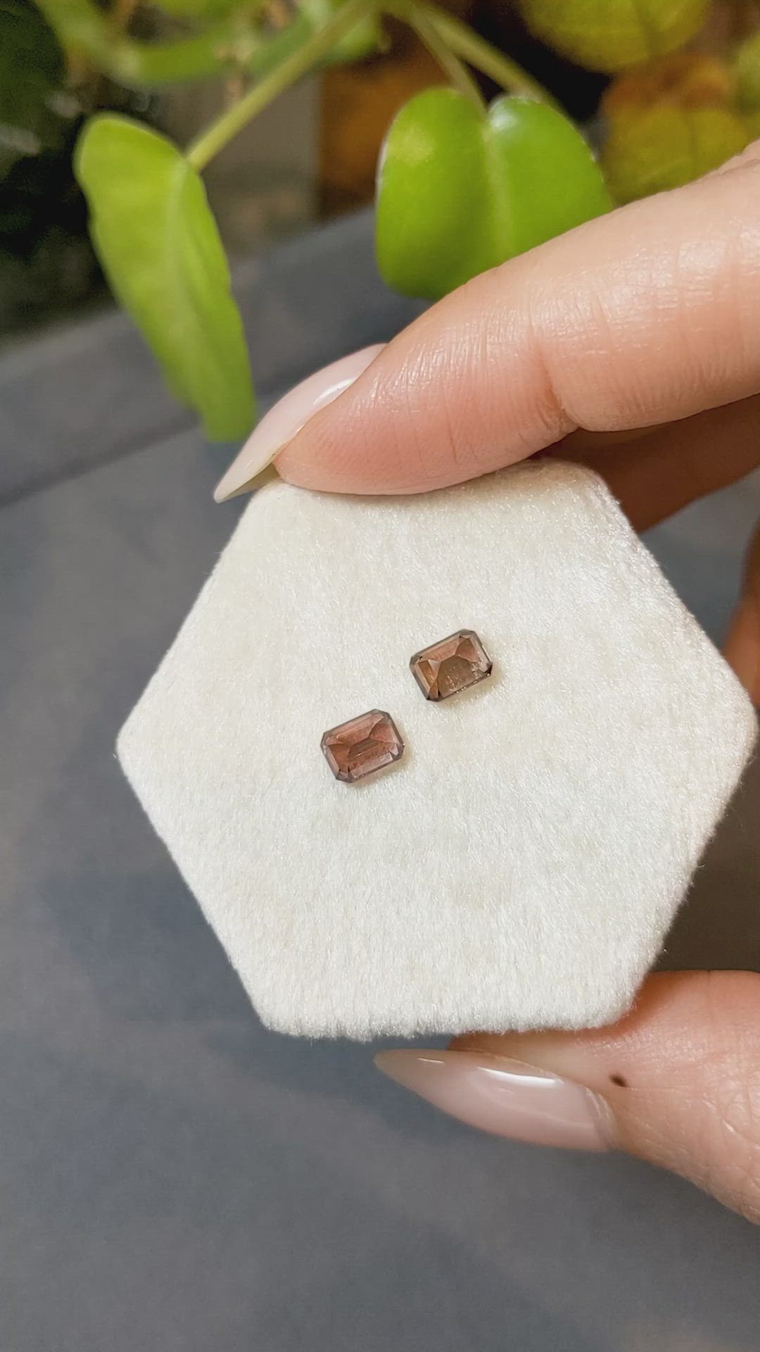 1.94 Ct.Tw.Total Carat Weight Garnet Pair from Madagascar Size Video