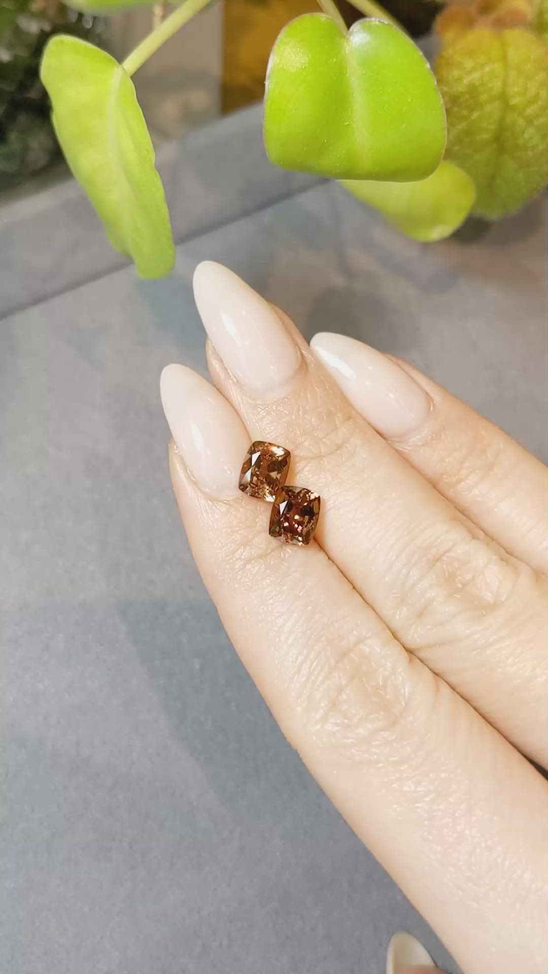 3.66 Ct.Tw.Total Carat Weight Garnet Pair from Madagascar Size Video