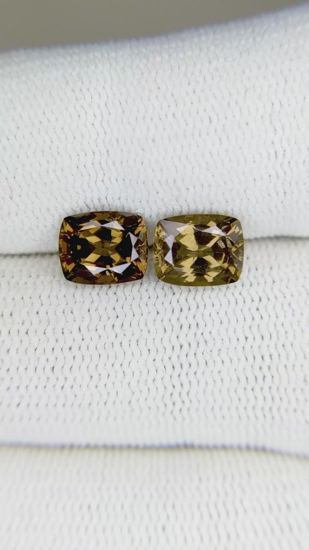 3.66 Ct.Tw.Total Carat Weight Garnet Pair from Madagascar Size Video