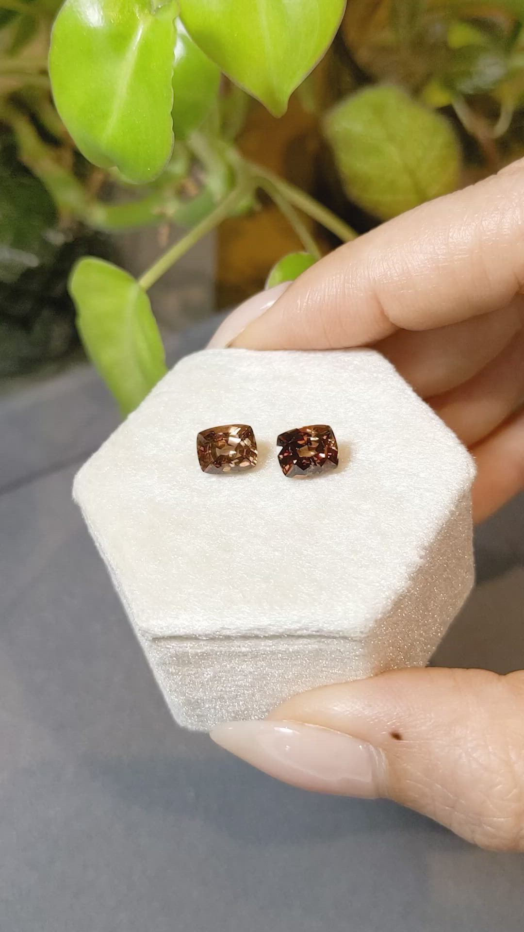 3.66 Ct.Tw.Total Carat Weight Garnet Pair from Madagascar Size Video