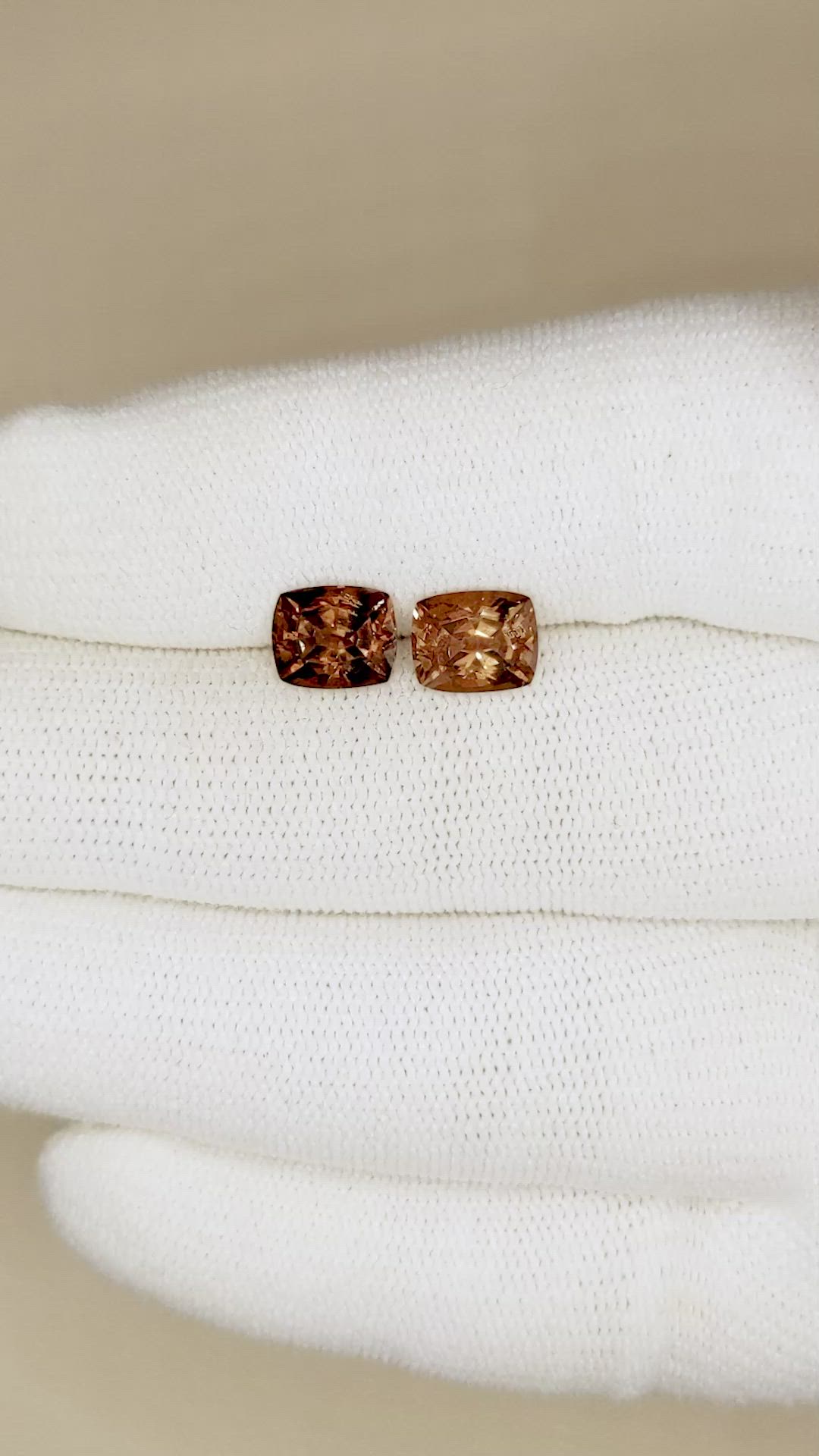 3.66 Ct.Tw.Total Carat Weight Garnet Pair from Madagascar Size Video