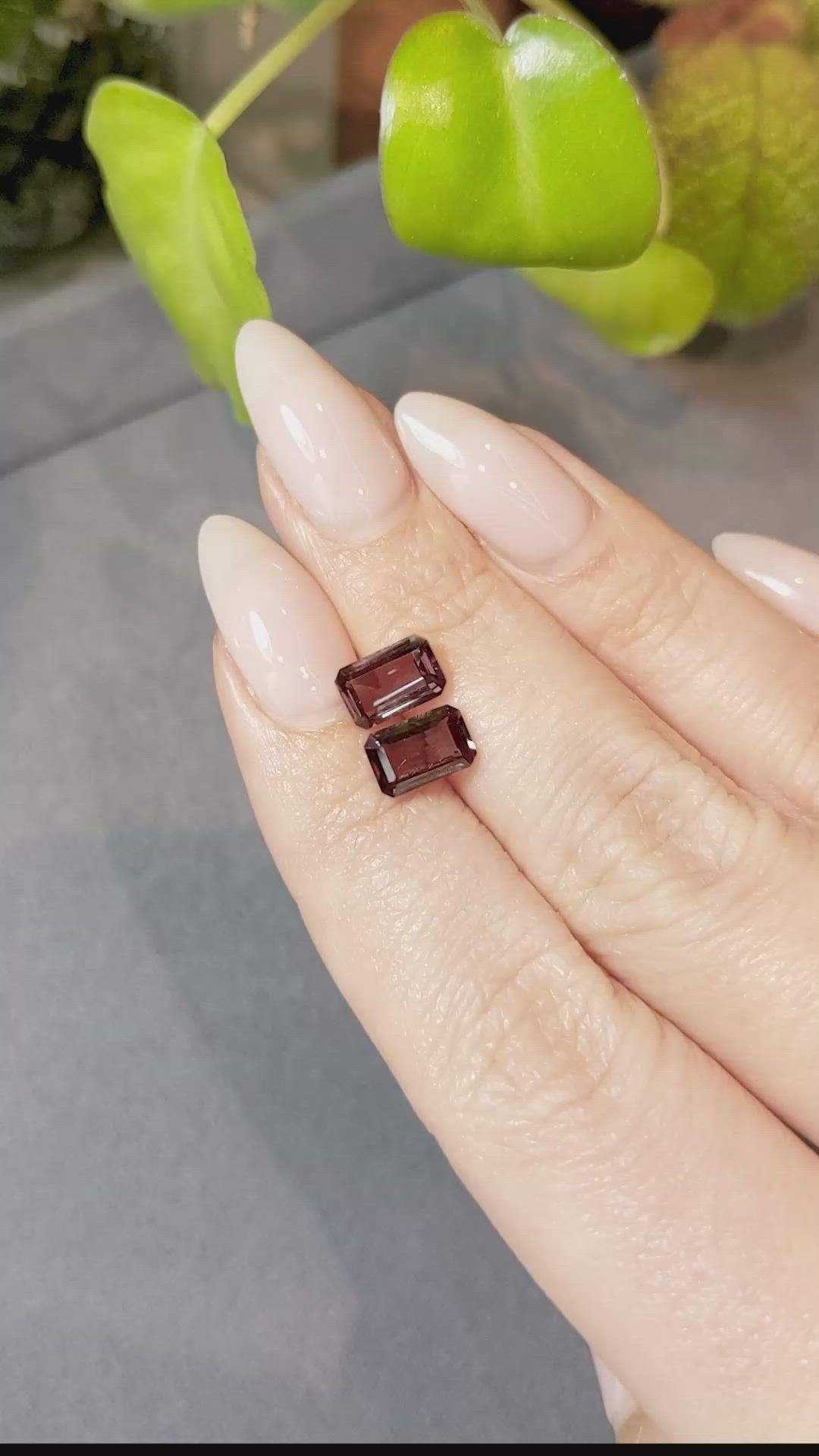 3.20 Ct.Tw.Total Carat Weight Garnet Pair from Madagascar Size Video