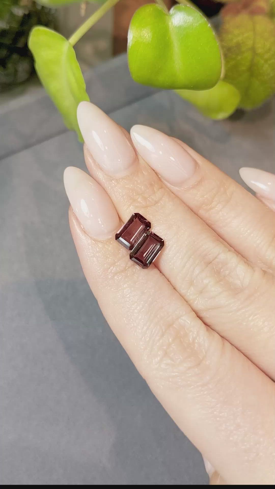 3.20 Ct.Tw.Total Carat Weight Garnet Pair from Madagascar Size Video