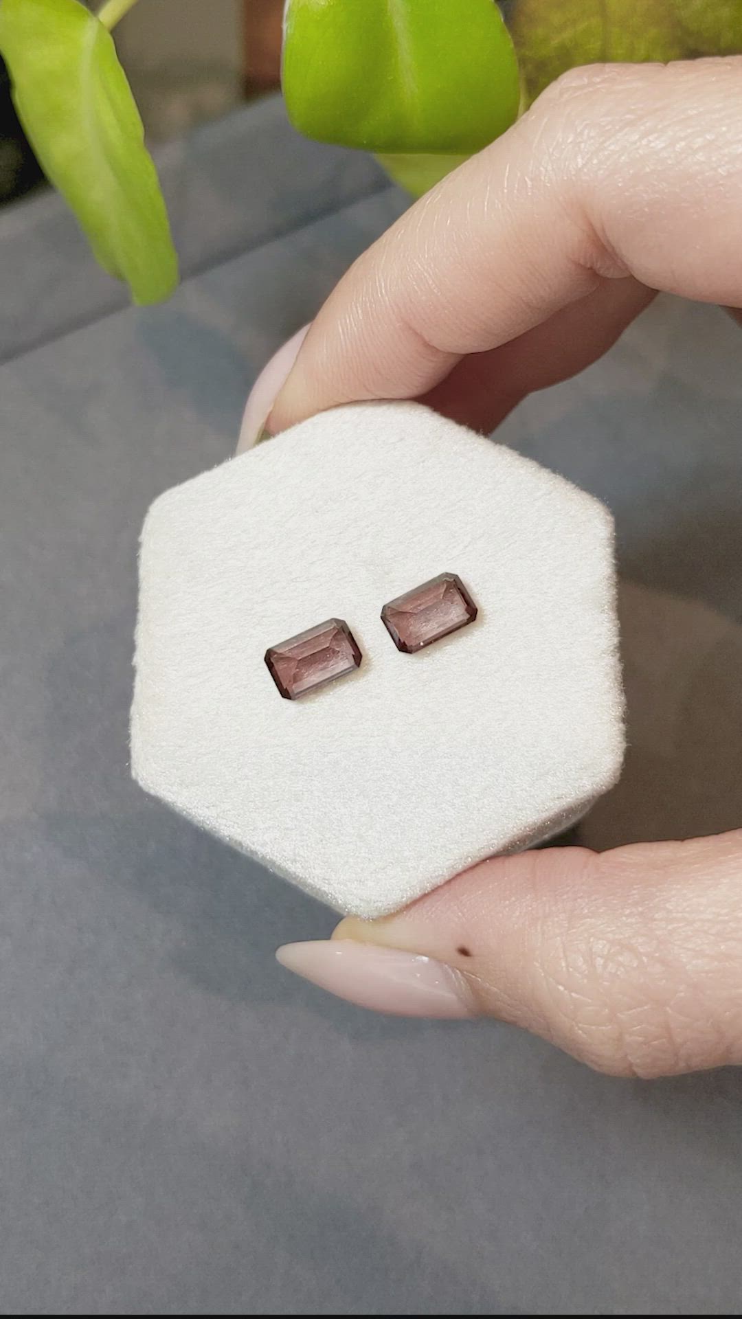 3.20 Ct.Tw.Total Carat Weight Garnet Pair from Madagascar Size Video