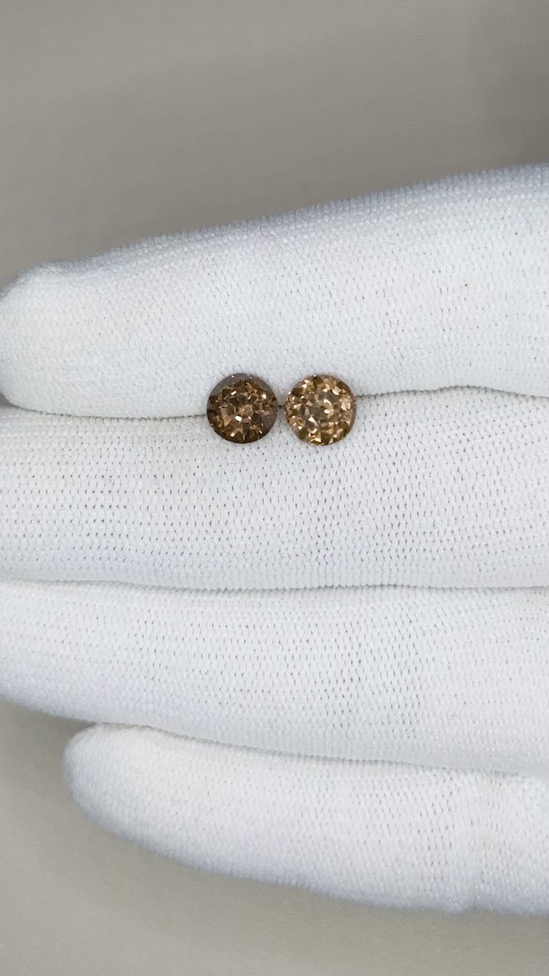 2.97 Ct.Tw.Total Carat Weight Garnet Pair from Madagascar Size Video