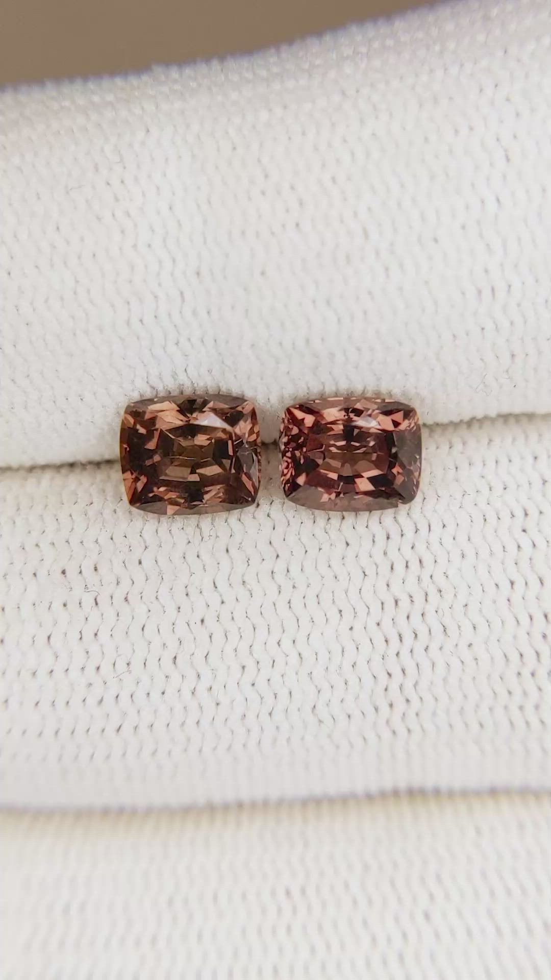 2.56 Ct.Tw.Total Carat Weight Garnet Pair from Madagascar Size Video