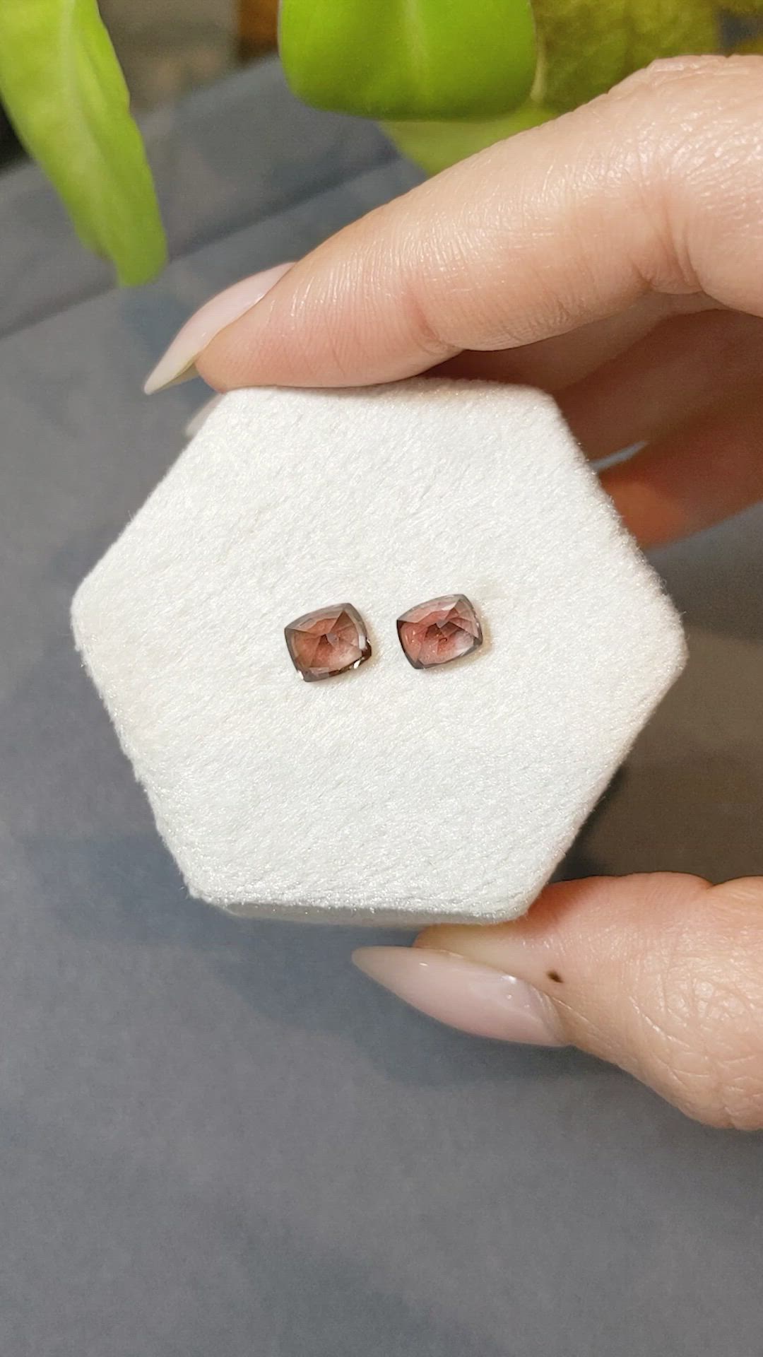 2.56 Ct.Tw.Total Carat Weight Garnet Pair from Madagascar Size Video