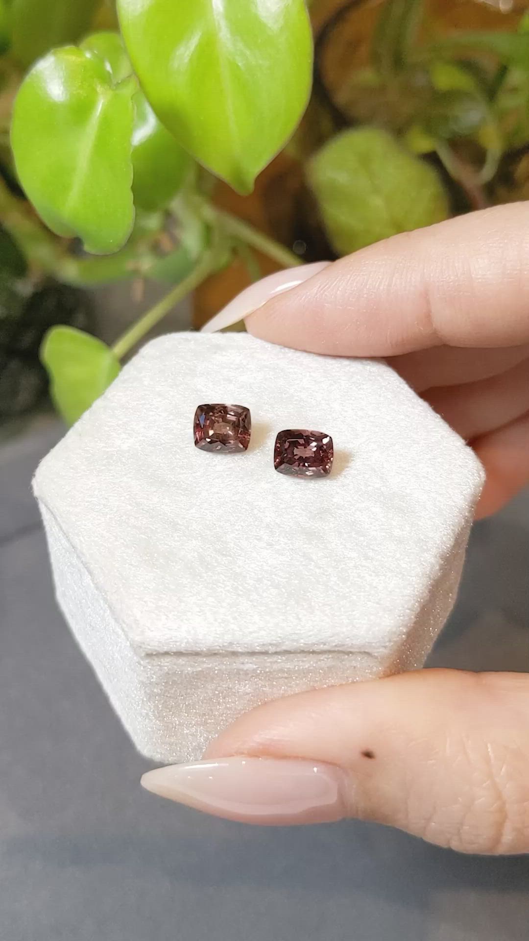 2.56 Ct.Tw.Total Carat Weight Garnet Pair from Madagascar Size Video