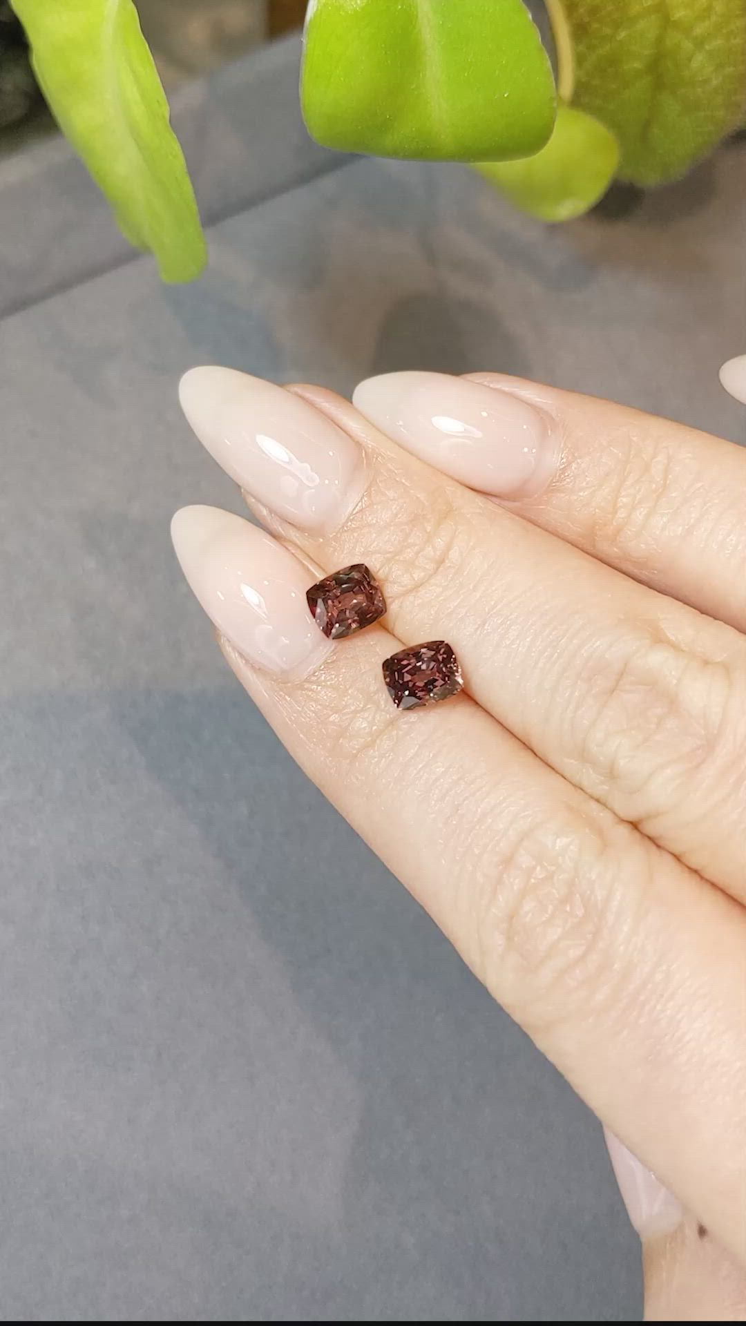 2.56 Ct.Tw.Total Carat Weight Garnet Pair from Madagascar Size Video