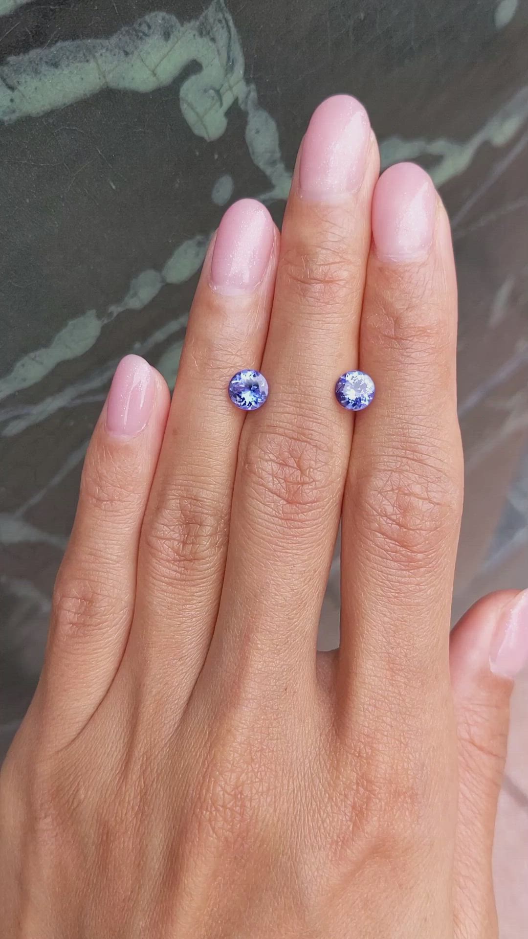 1.78 Ct.Tw.Total Carat Weight Tanzanite Pair from Tanzania Size Video
