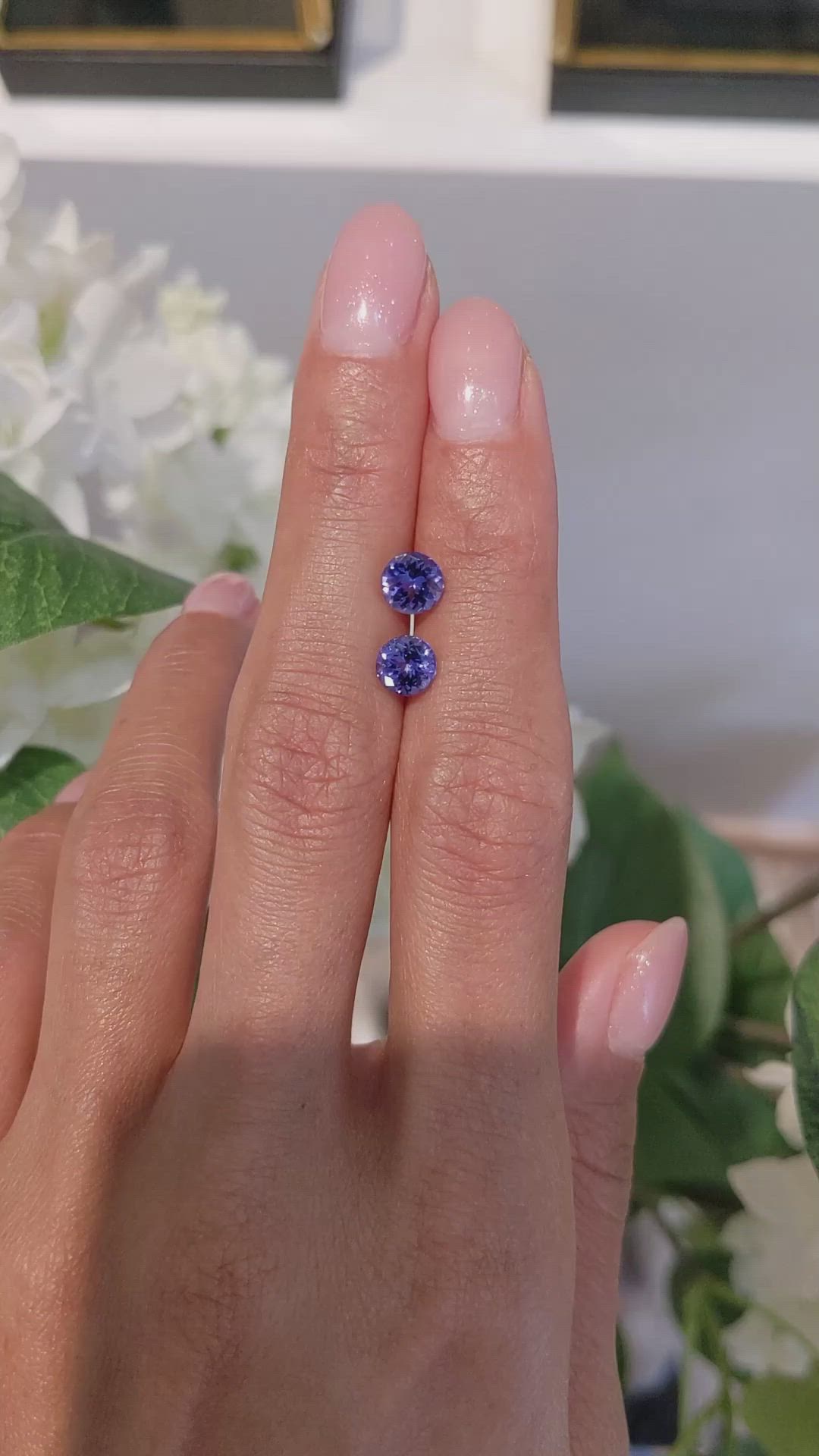 1.78 Ct.Tw.Total Carat Weight Tanzanite Pair from Tanzania Size Video