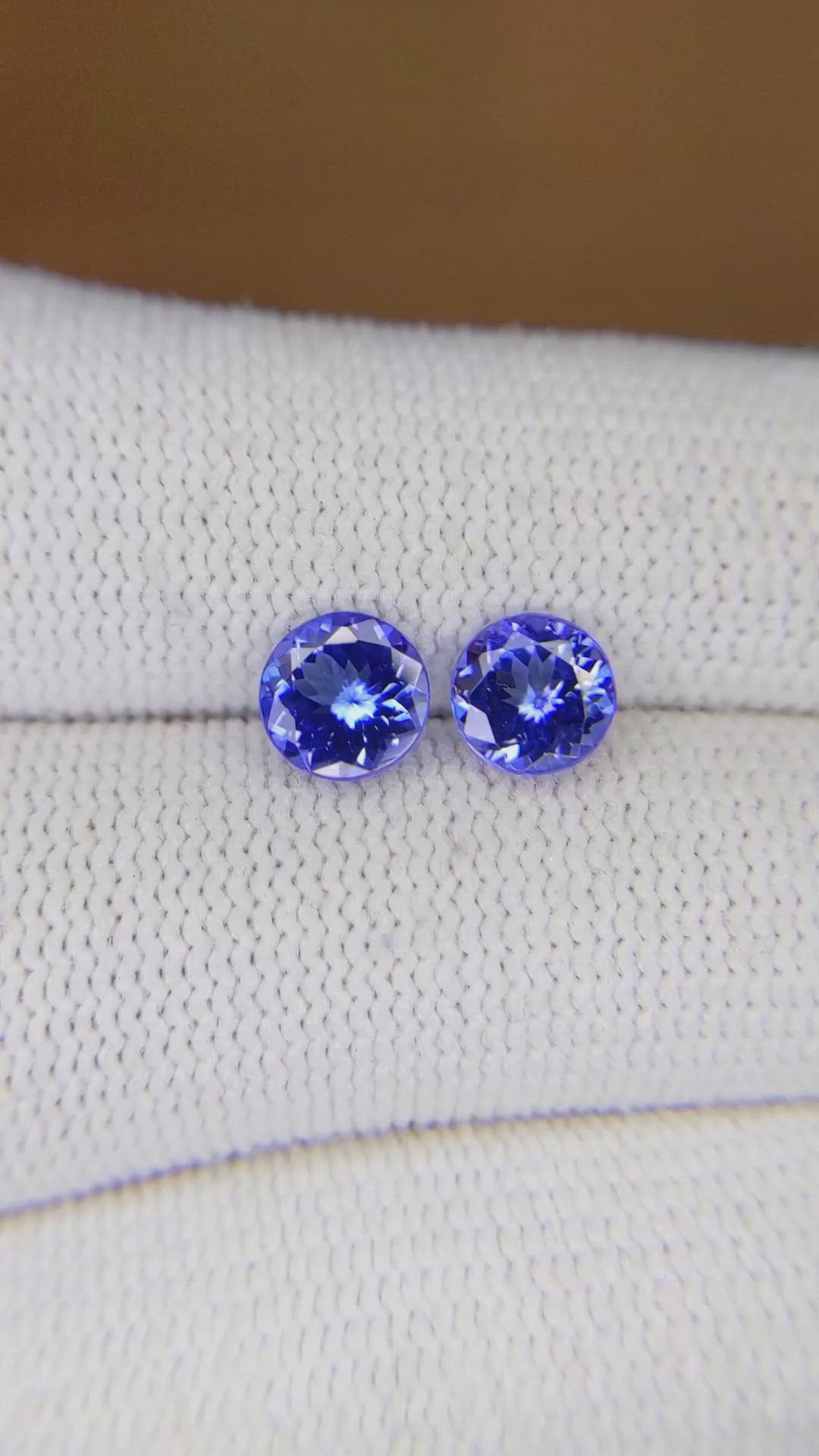 1.78 Ct.Tw.Total Carat Weight Tanzanite Pair from Tanzania Size Video