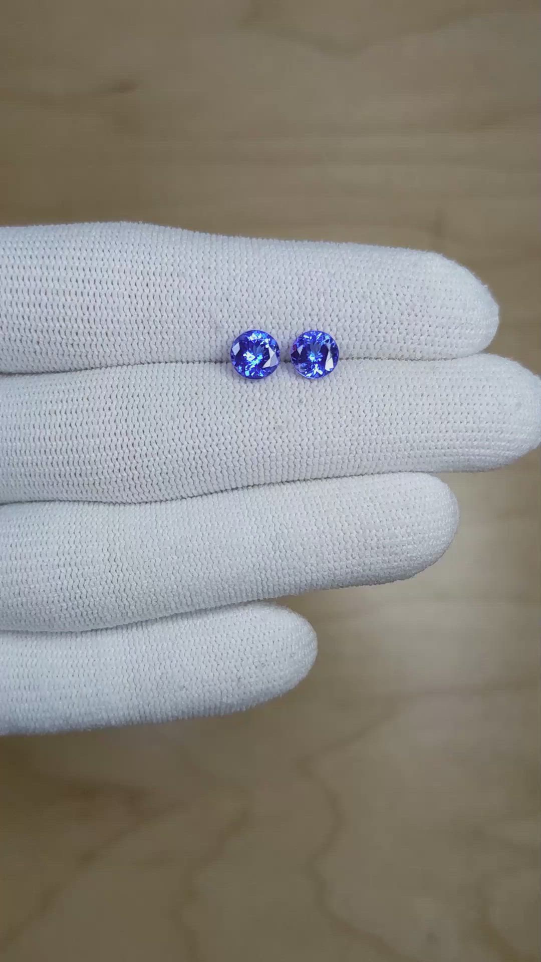 1.78 Ct.Tw.Total Carat Weight Tanzanite Pair from Tanzania Size Video