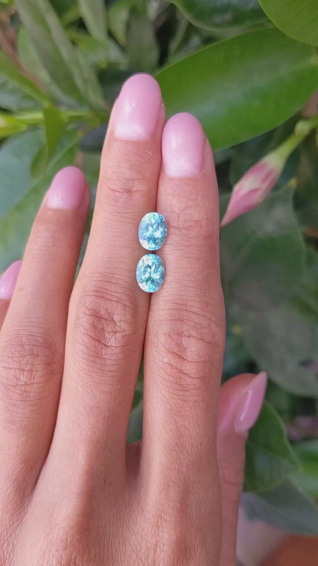 2.36 Ct.Tw.Total Carat Weight Paraiba Tourmaline Pair from Mozambique Size Video