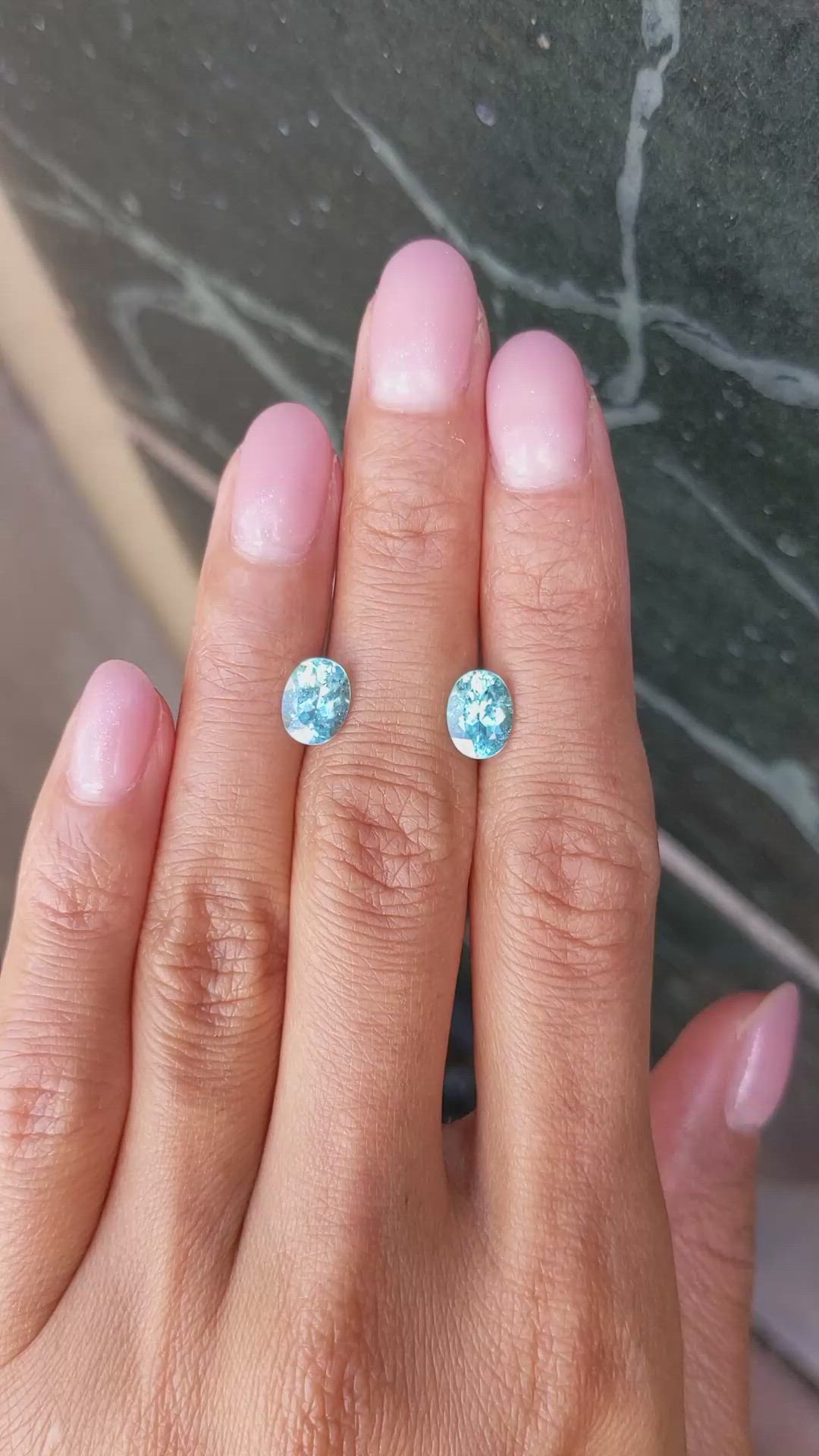 2.36 Ct.Tw.Total Carat Weight Paraiba Tourmaline Pair from Mozambique Size Video