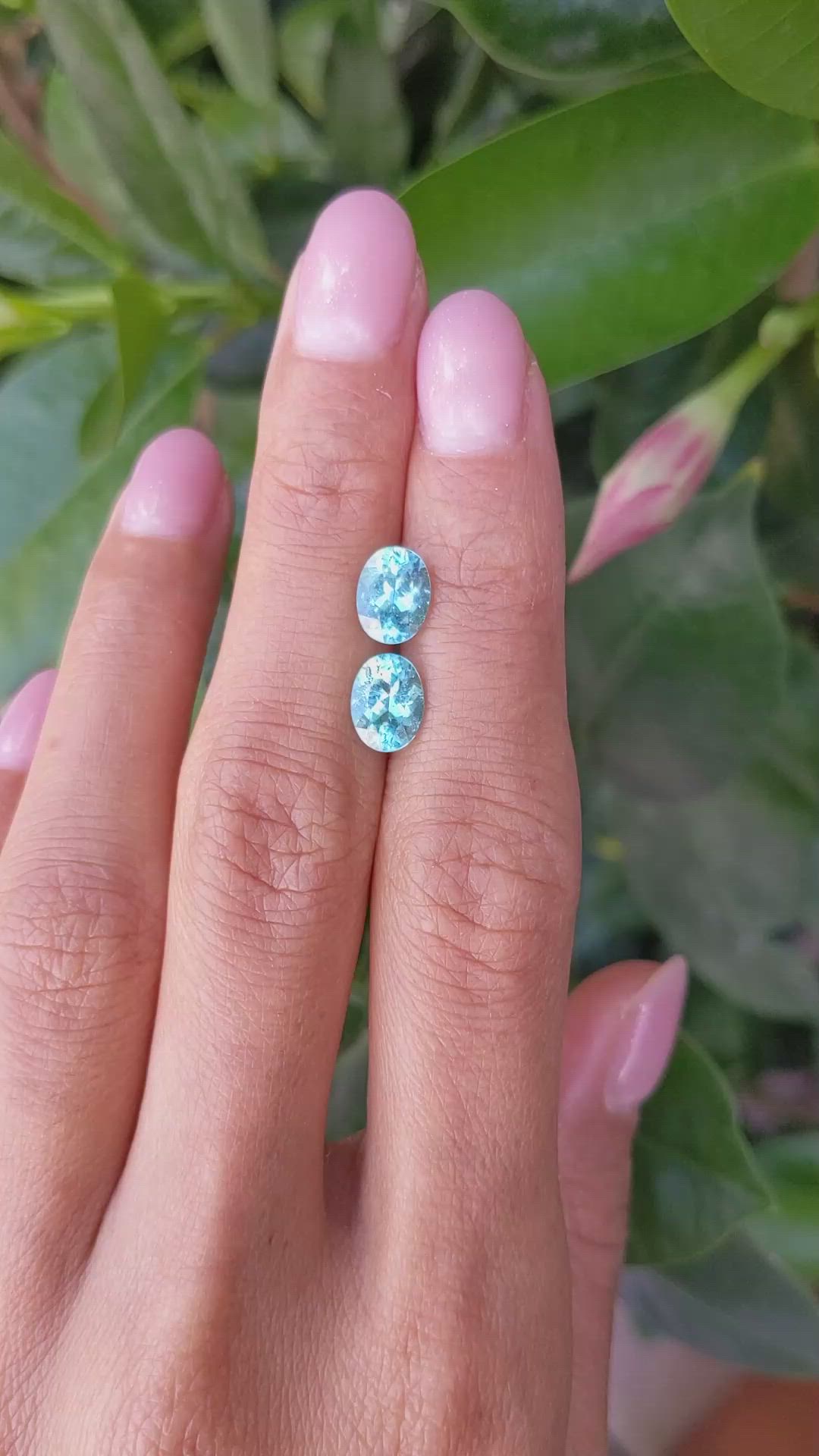 2.36 Ct.Tw.Total Carat Weight Paraiba Tourmaline Pair from Mozambique Size Video