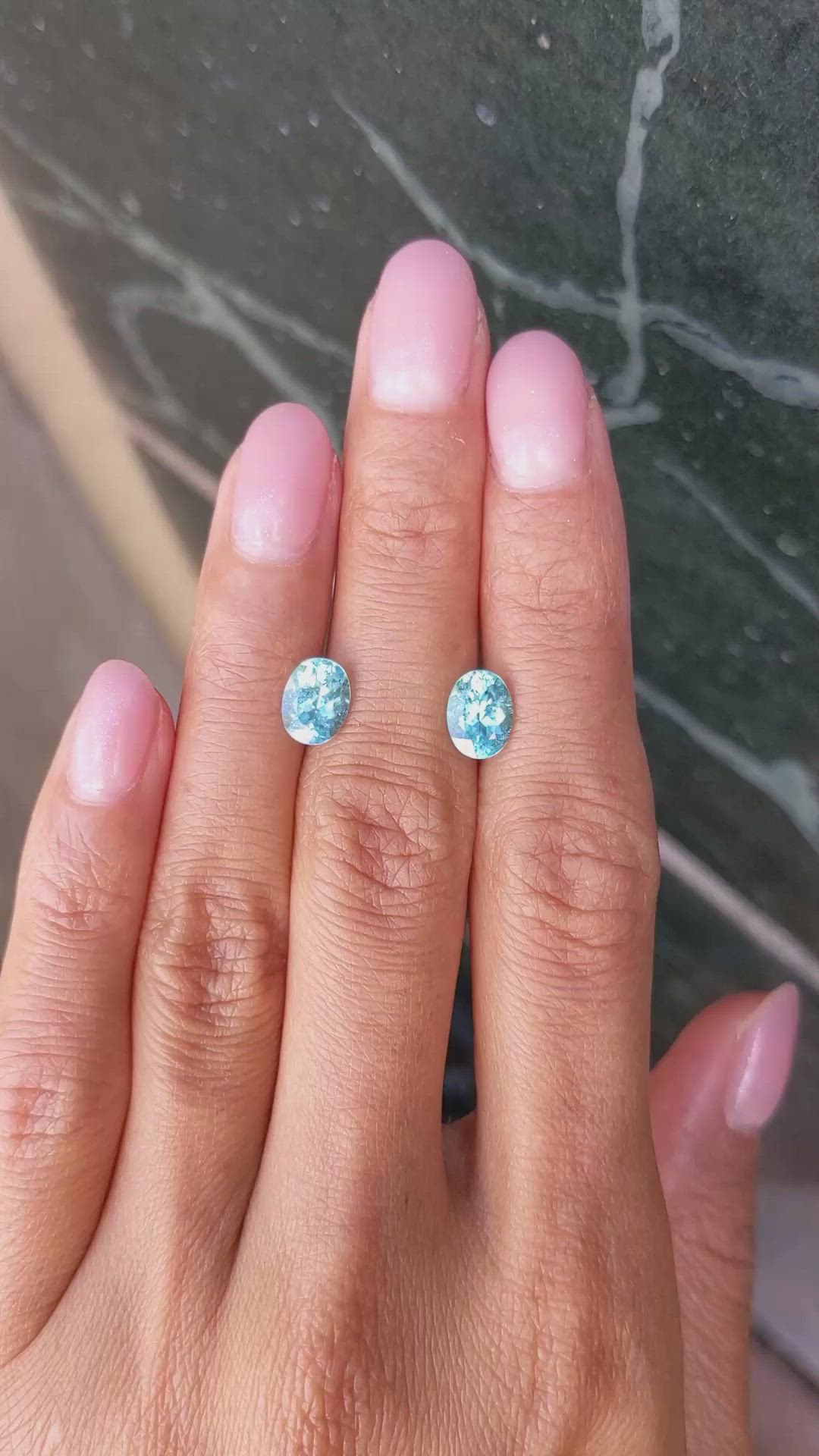 2.36 Ct.Tw.Total Carat Weight Paraiba Tourmaline Pair from Mozambique Size Video