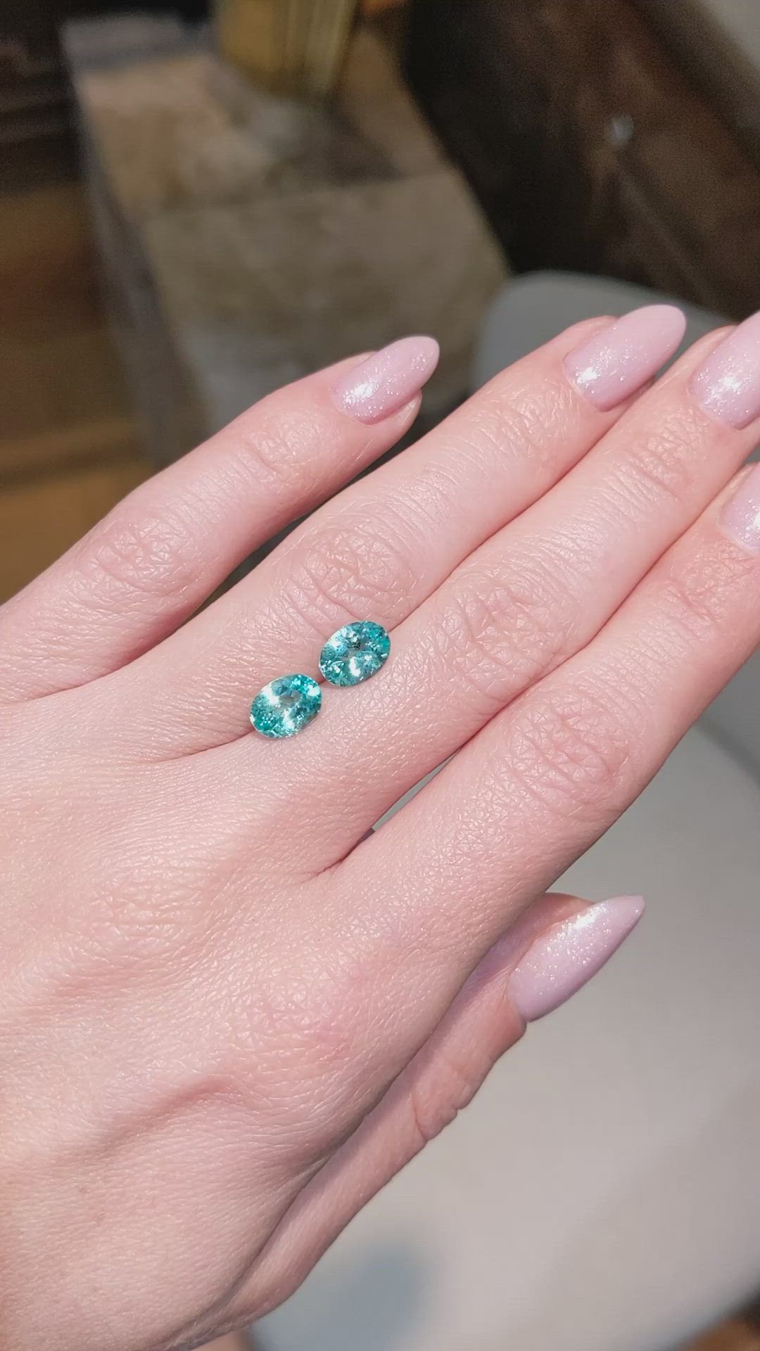 2.14&nbsp;Ct.Tw.Total Carat Weight Paraiba Tourmaline Pair from Mozambique Size Video