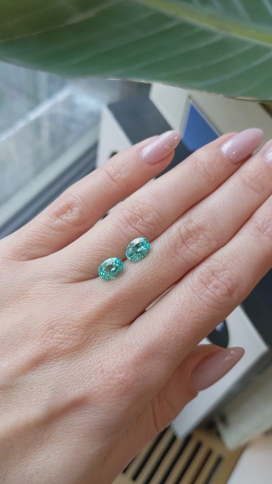 2.14&nbsp;Ct.Tw.Total Carat Weight Paraiba Tourmaline Pair from Mozambique Size Video